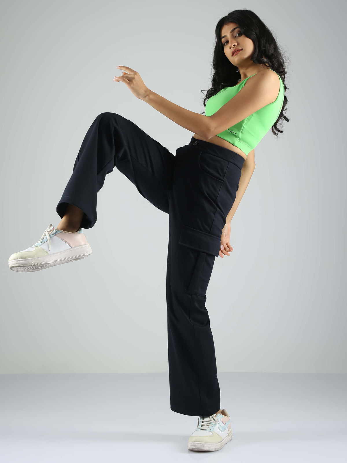 Women Straight Pant-Navy