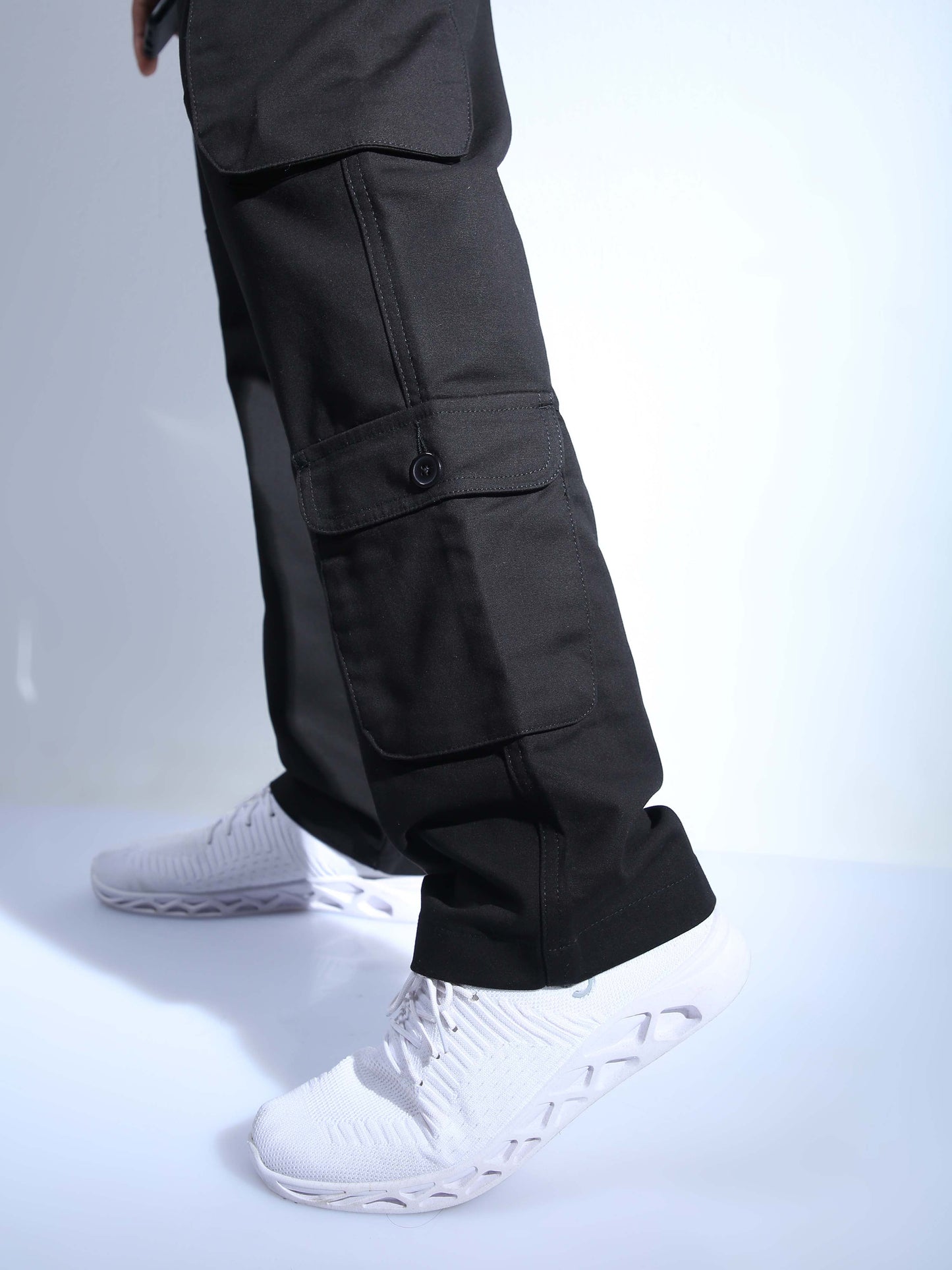 Men Black Hip Hop Baggy Cargo