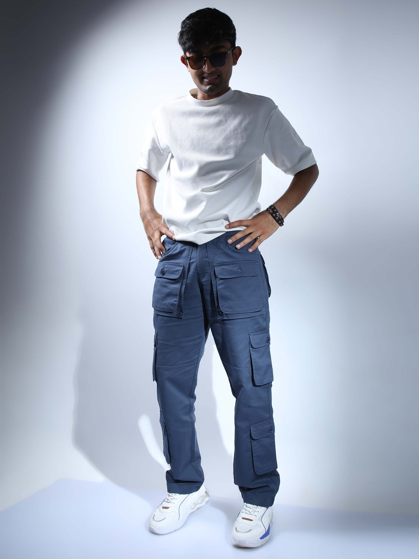 Men Aqua Hip Hop Baggy Cargo