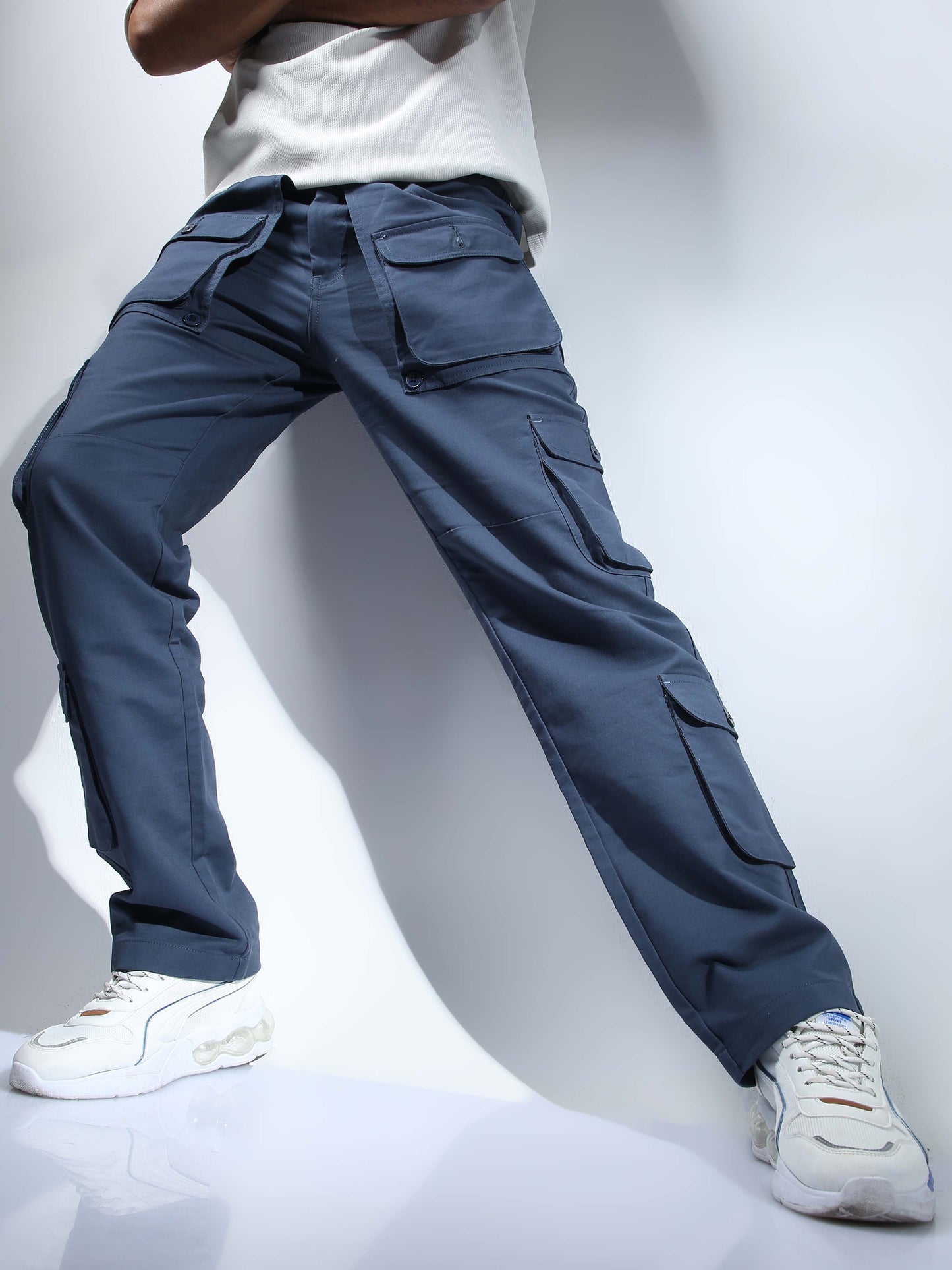 Men Aqua Hip Hop Baggy Cargo