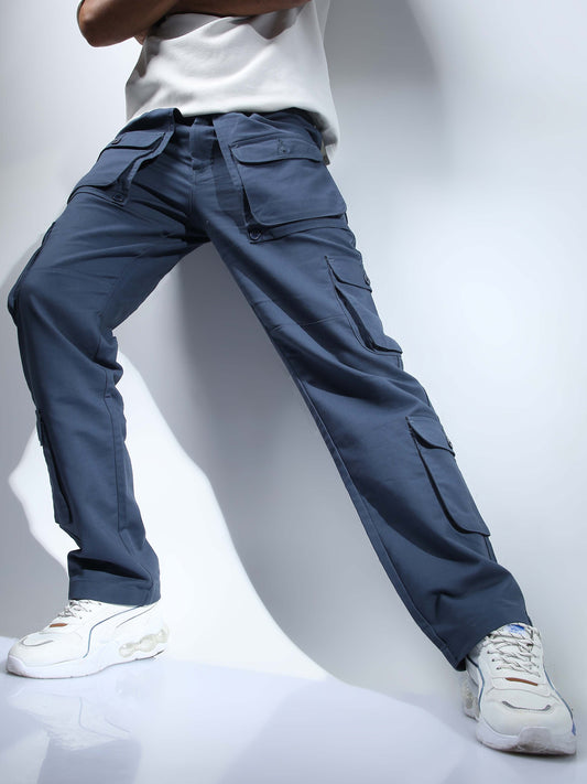 Men Aqua Hip Hop Baggy Cargo