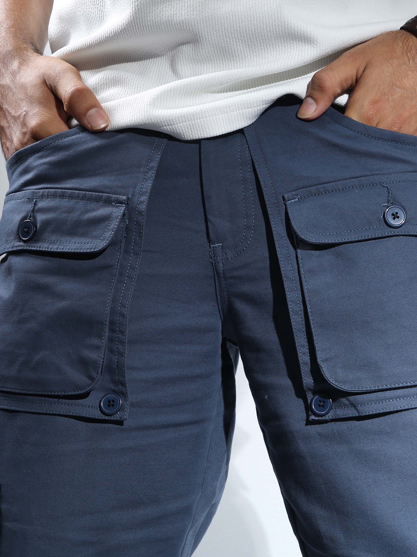 Men Aqua Hip Hop Baggy Cargo