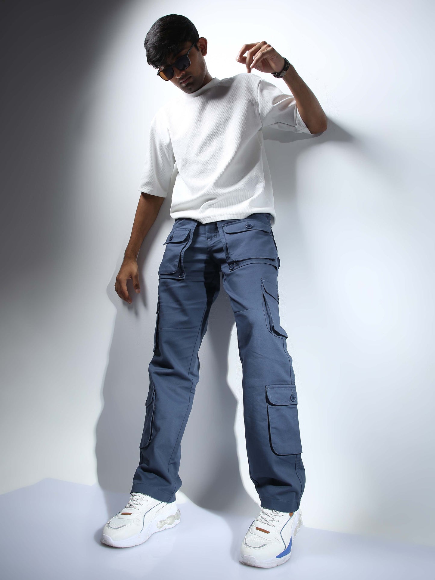 Men Aqua Hip Hop Baggy Cargo