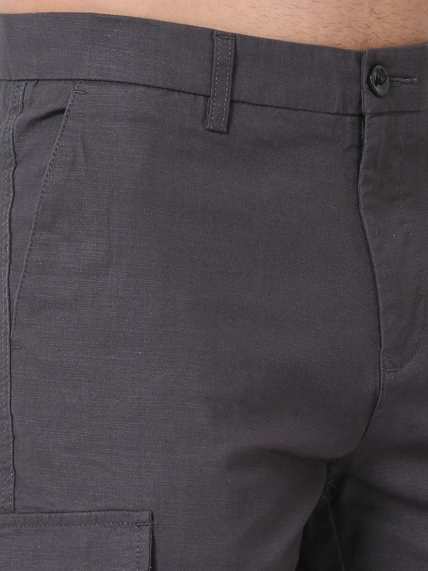 Men Lazy linen Cargo Pants-Grey