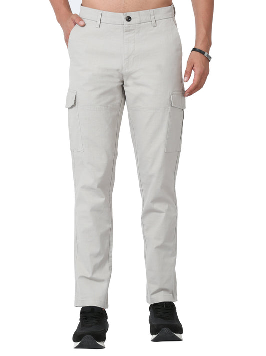 Men Lazy linen Cargo Pants-Stone