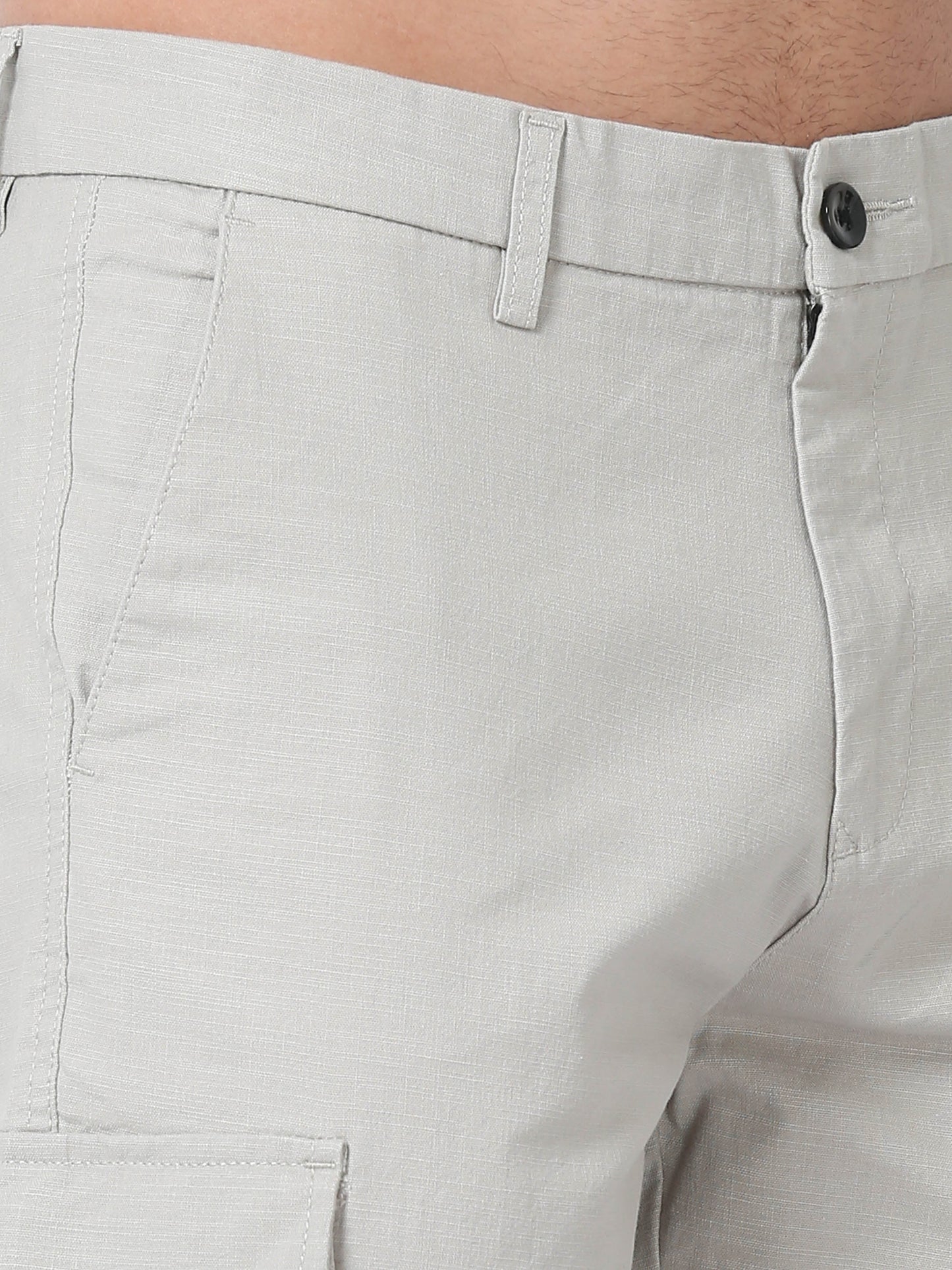 Men Lazy linen Cargo Pants-Stone