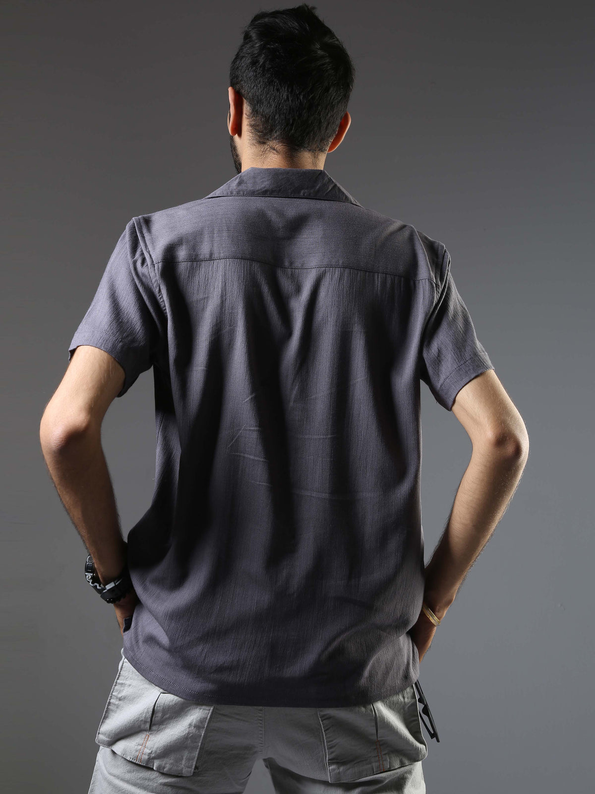 Men Natural Stretch Shirt - Grey