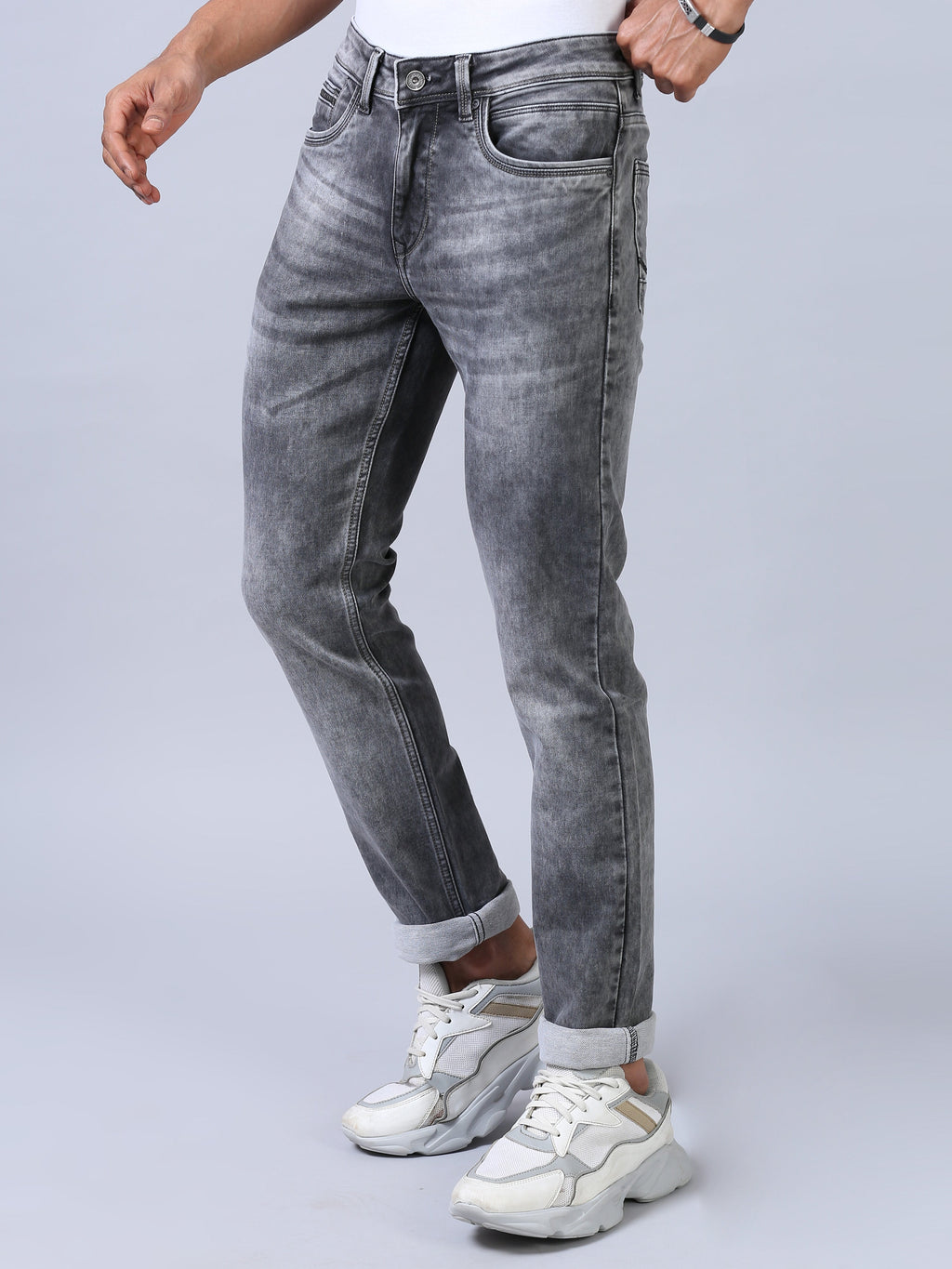 Ankle Fit Jeans- Ash Grey