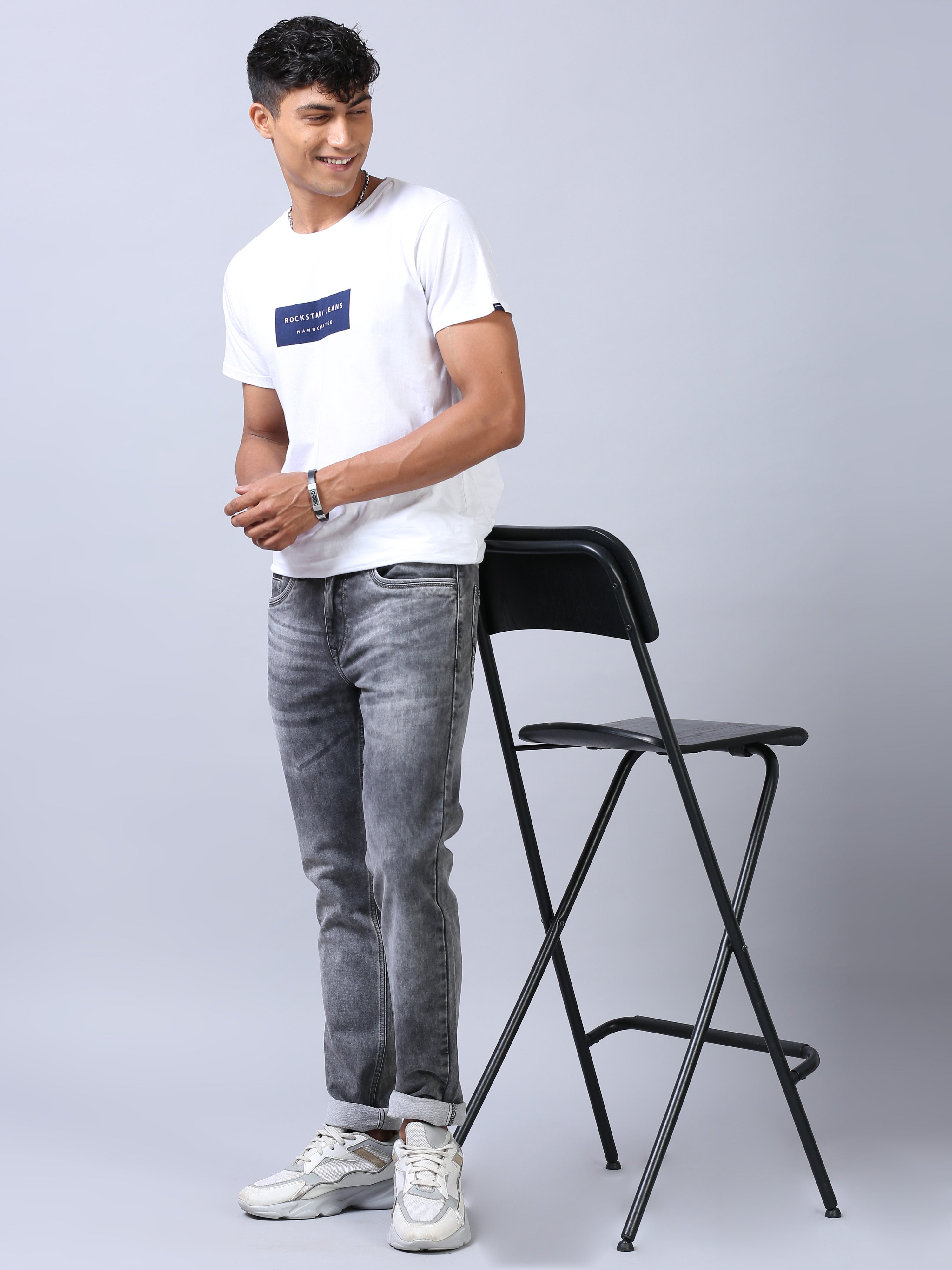 Ankle Fit Jeans- Ash Grey