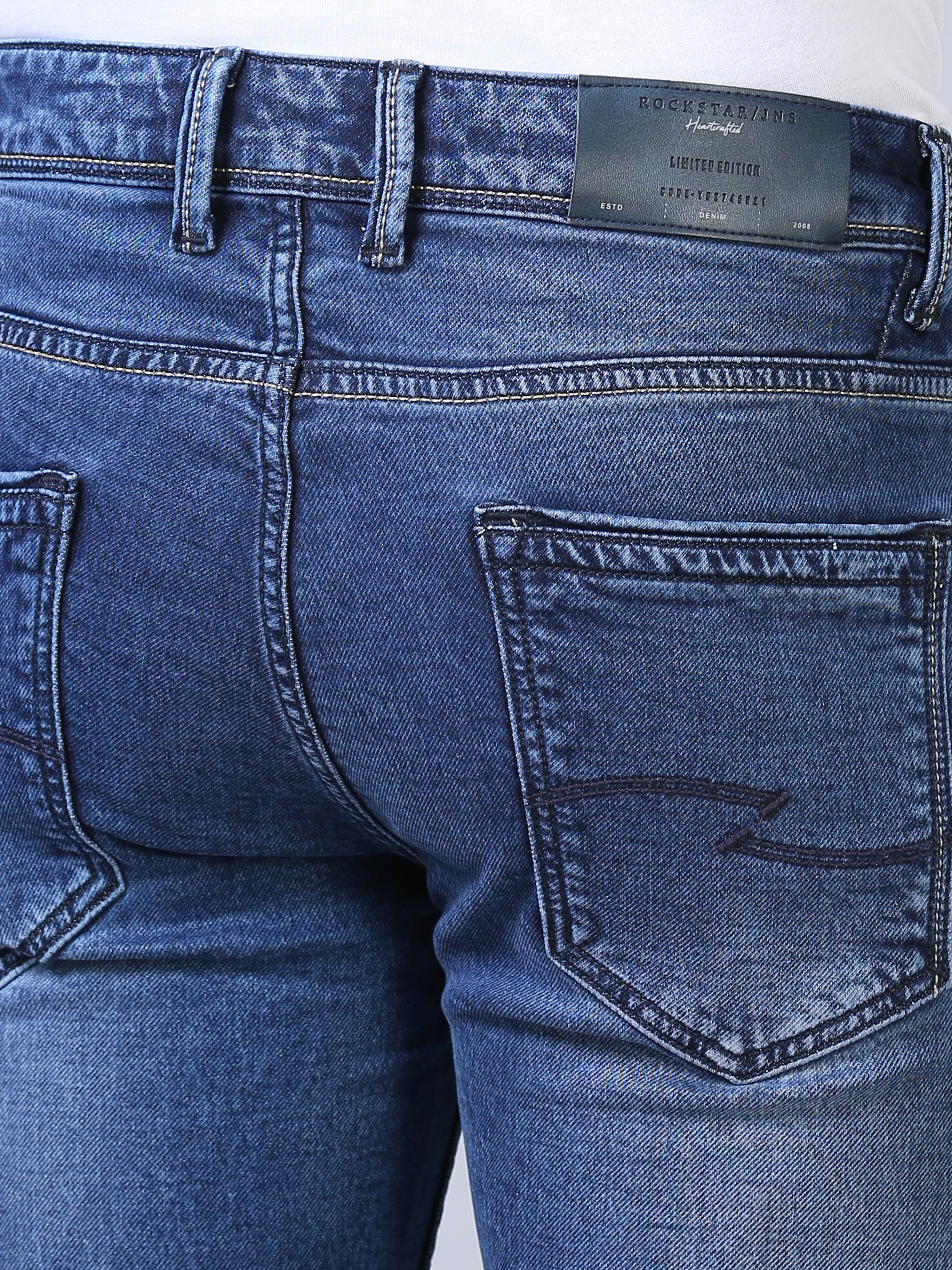 Ankle Fit Jeans- Stonewash Blue