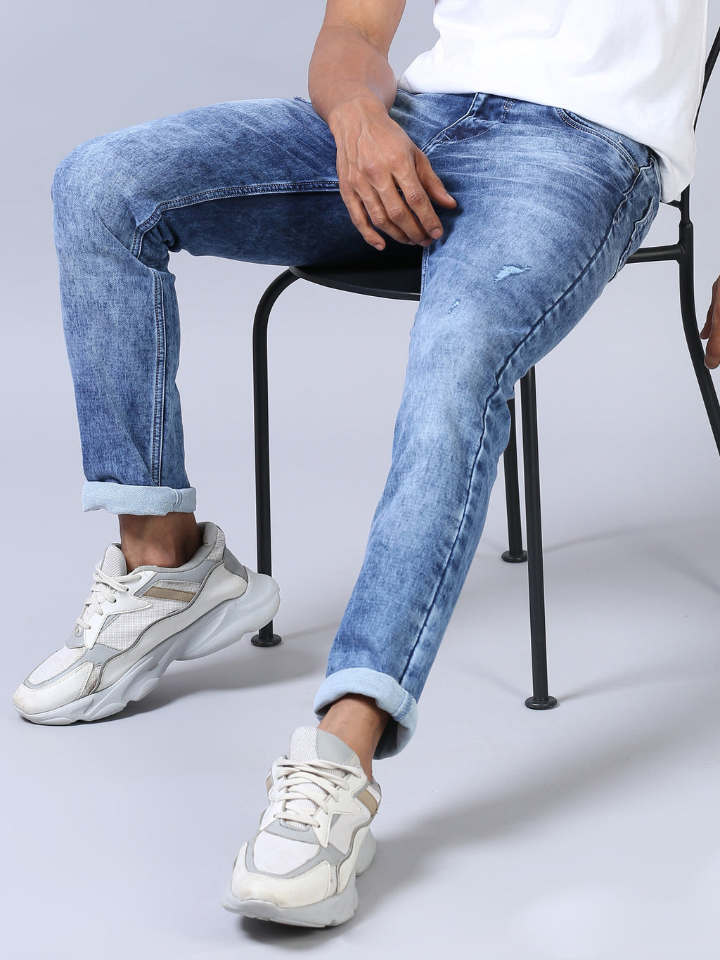 Distressed Denim- Faded Blue