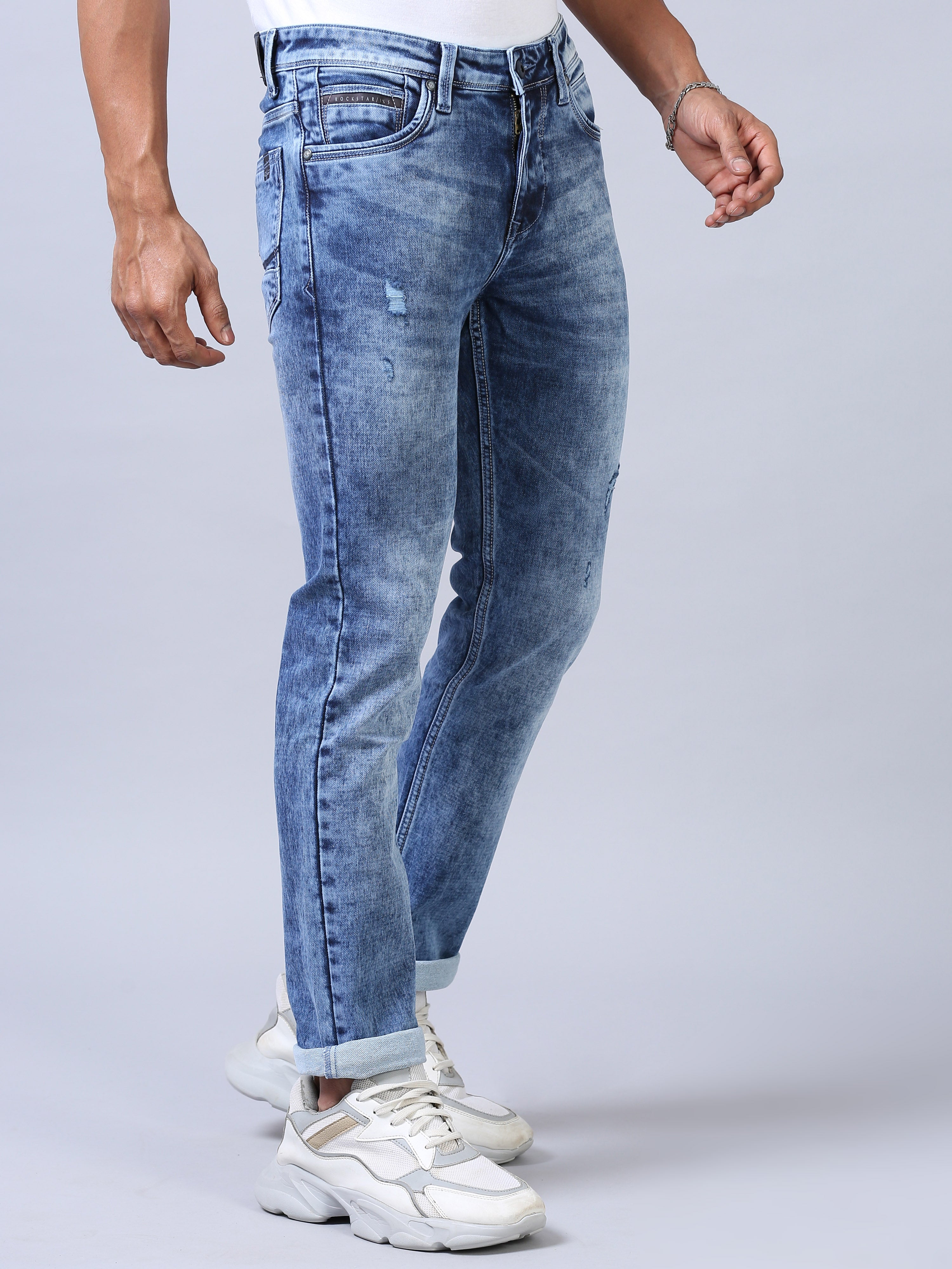 Distressed Denim- Faded Blue