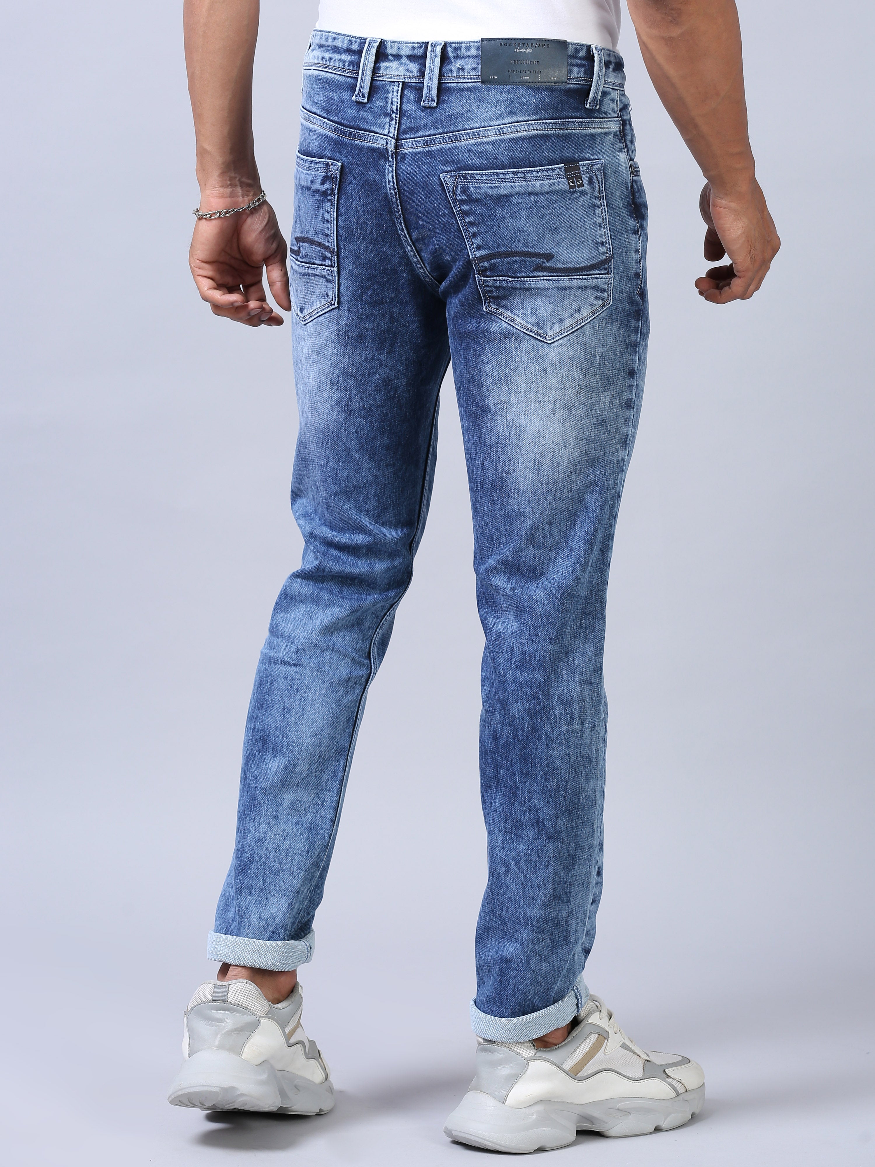 Distressed Denim- Faded Blue
