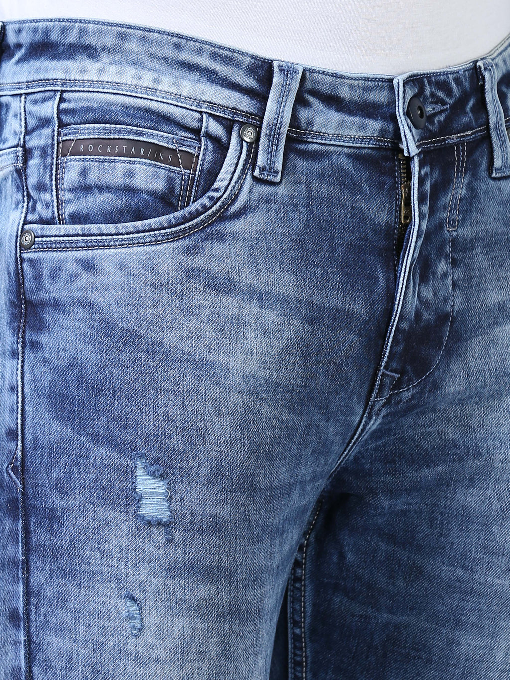 Distressed Denim- Faded Blue