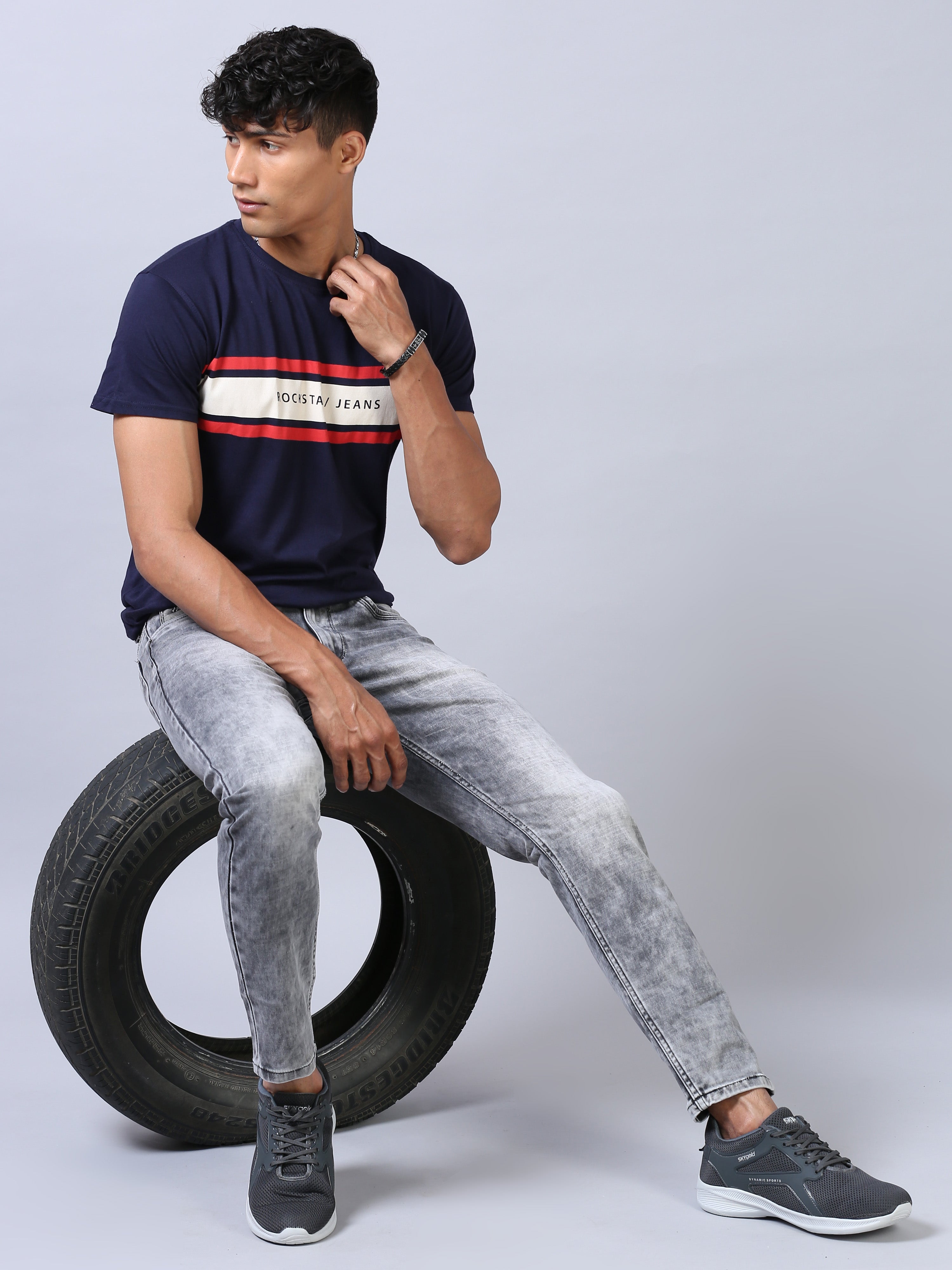 Ankle Fit Jeans - Smoke Grey