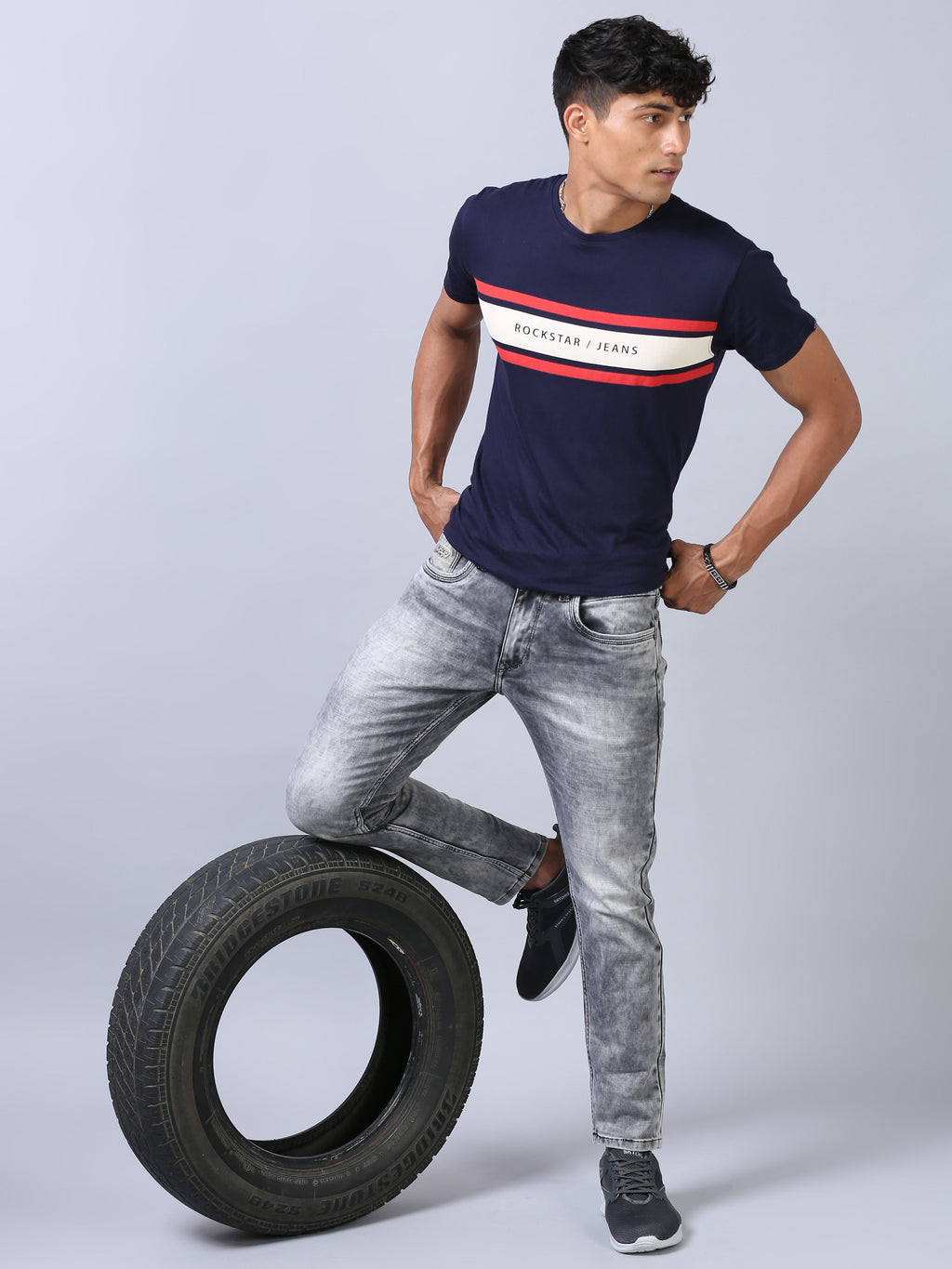 Ankle Fit Jeans - Smoke Grey