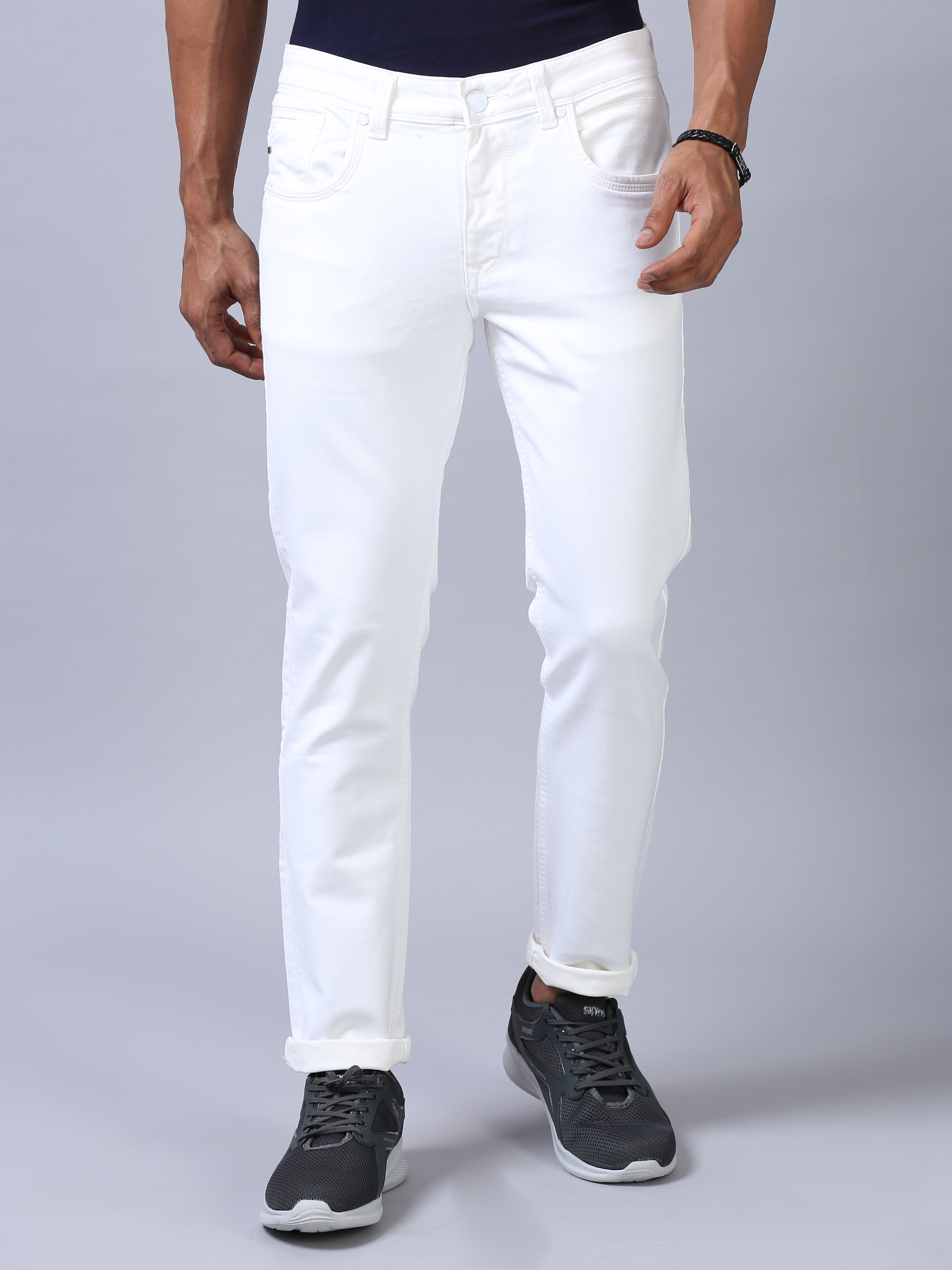 Ankle Fit Jeans - White