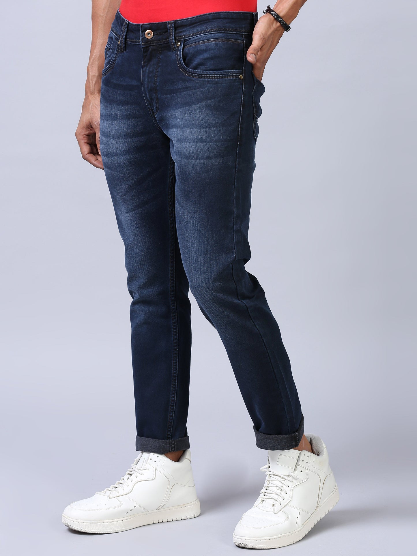 Ankle Fit Jeans - Dark Blue