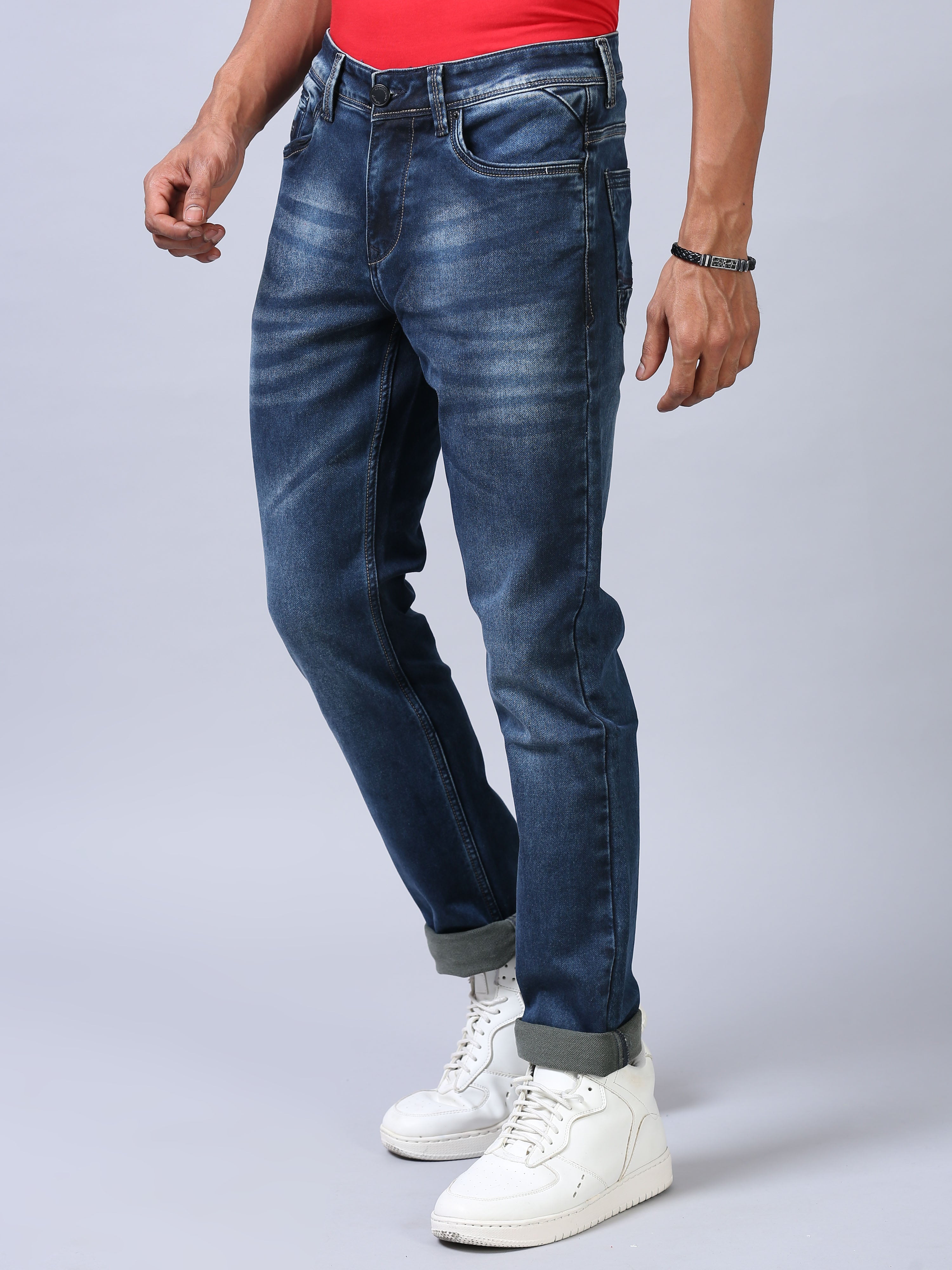 Ankle Fit Jeans - Steel Blue