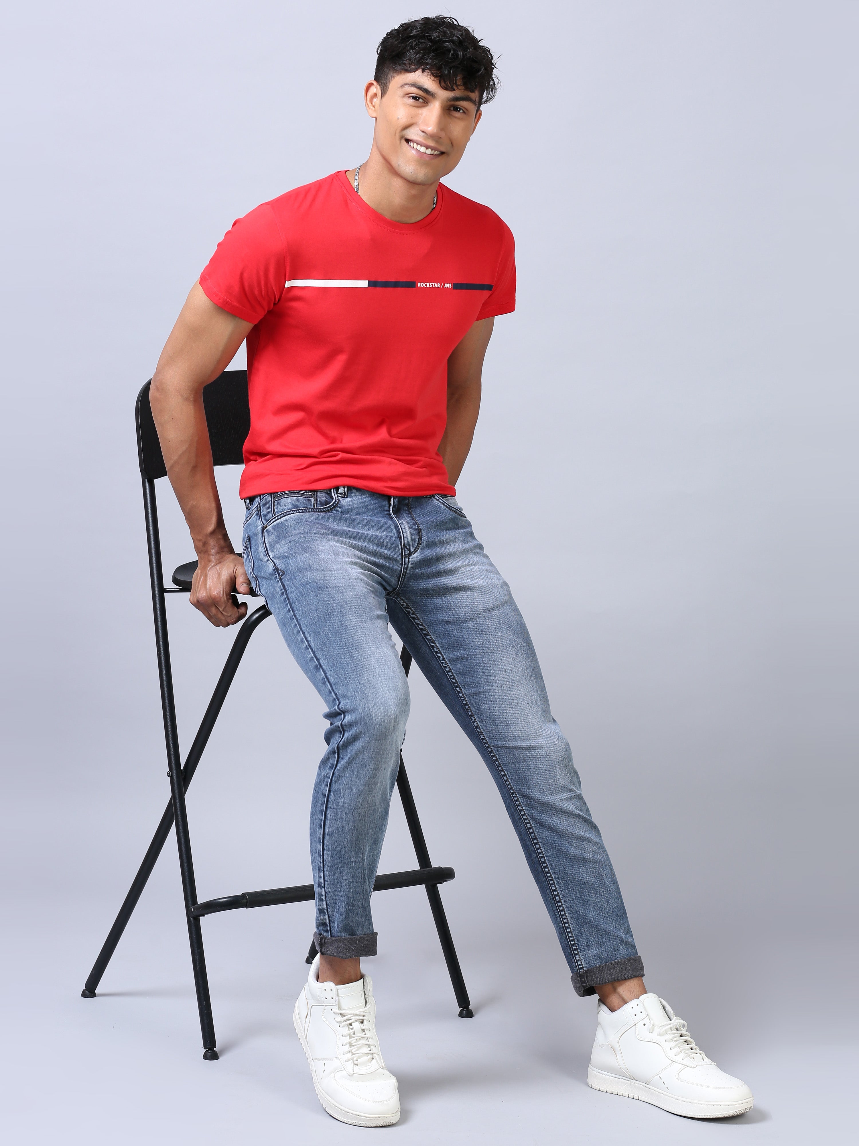 Ankle Fit Jeans - Greyish Blue