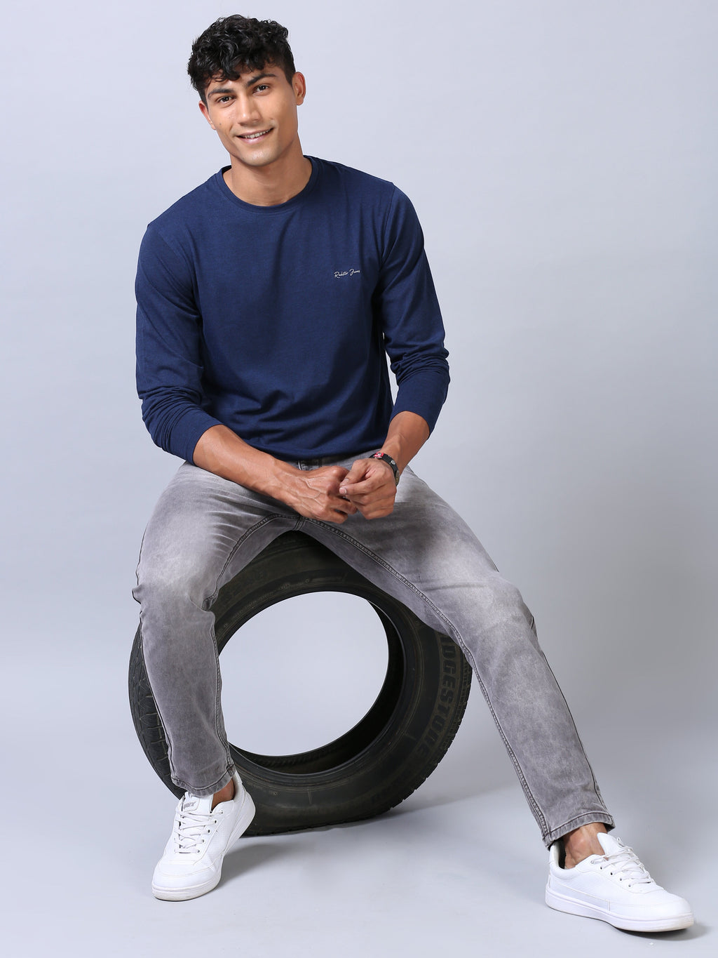 Ankle Fit Jeans - Faded Grey