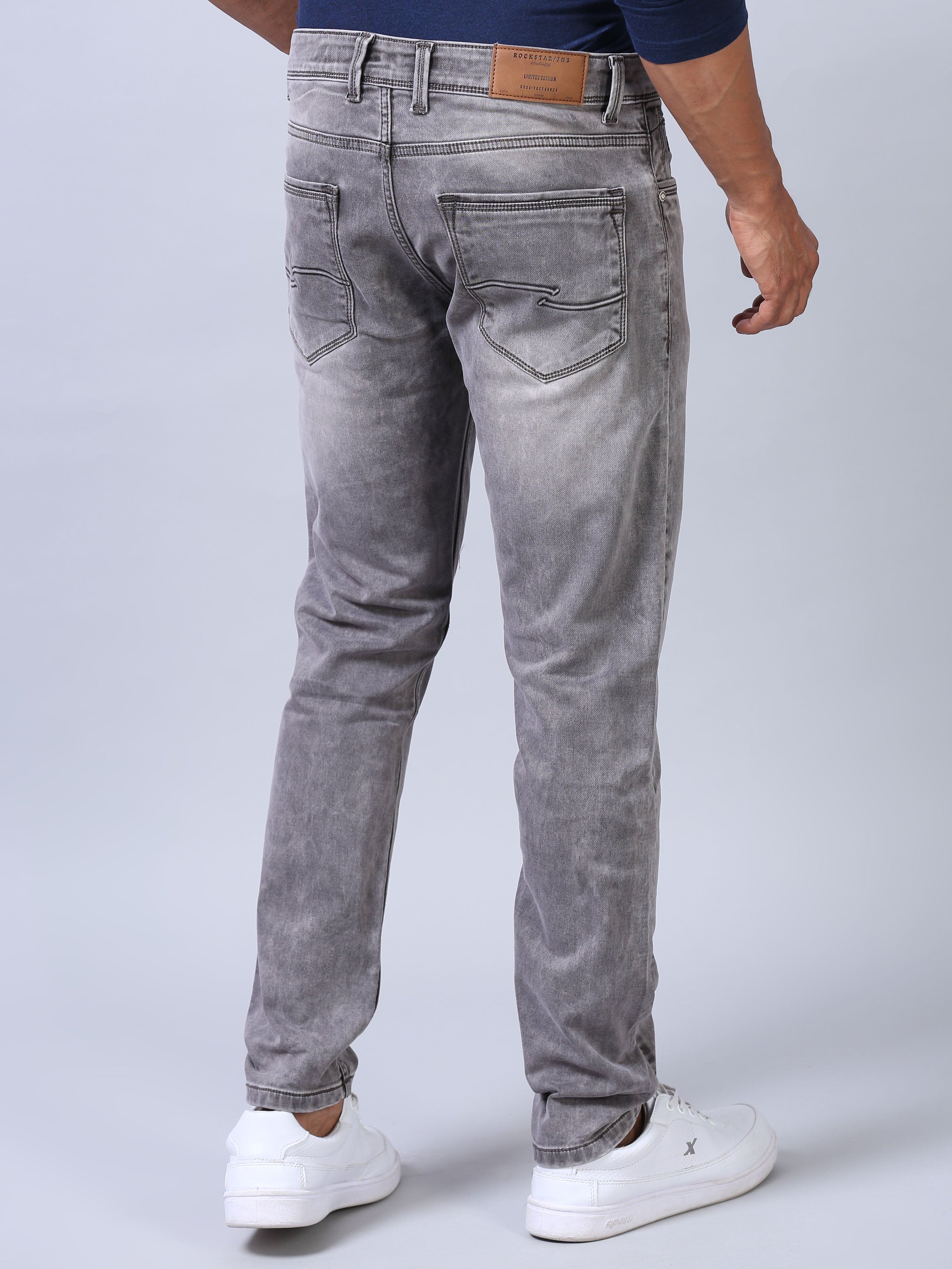 Ankle Fit Jeans - Faded Grey