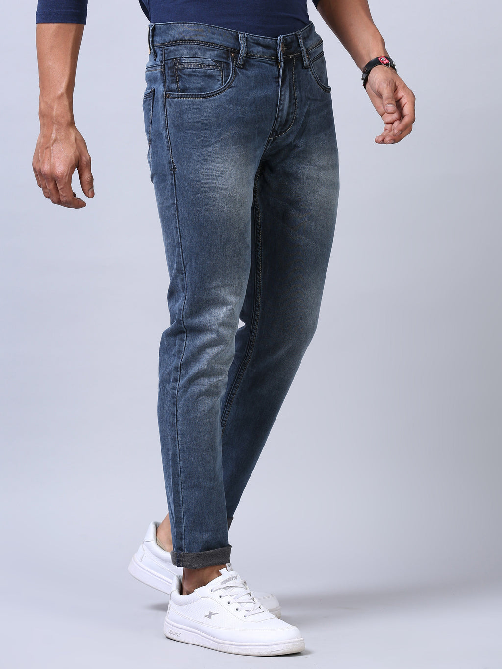 Ankle Fit Jeans - Faded Light Blue