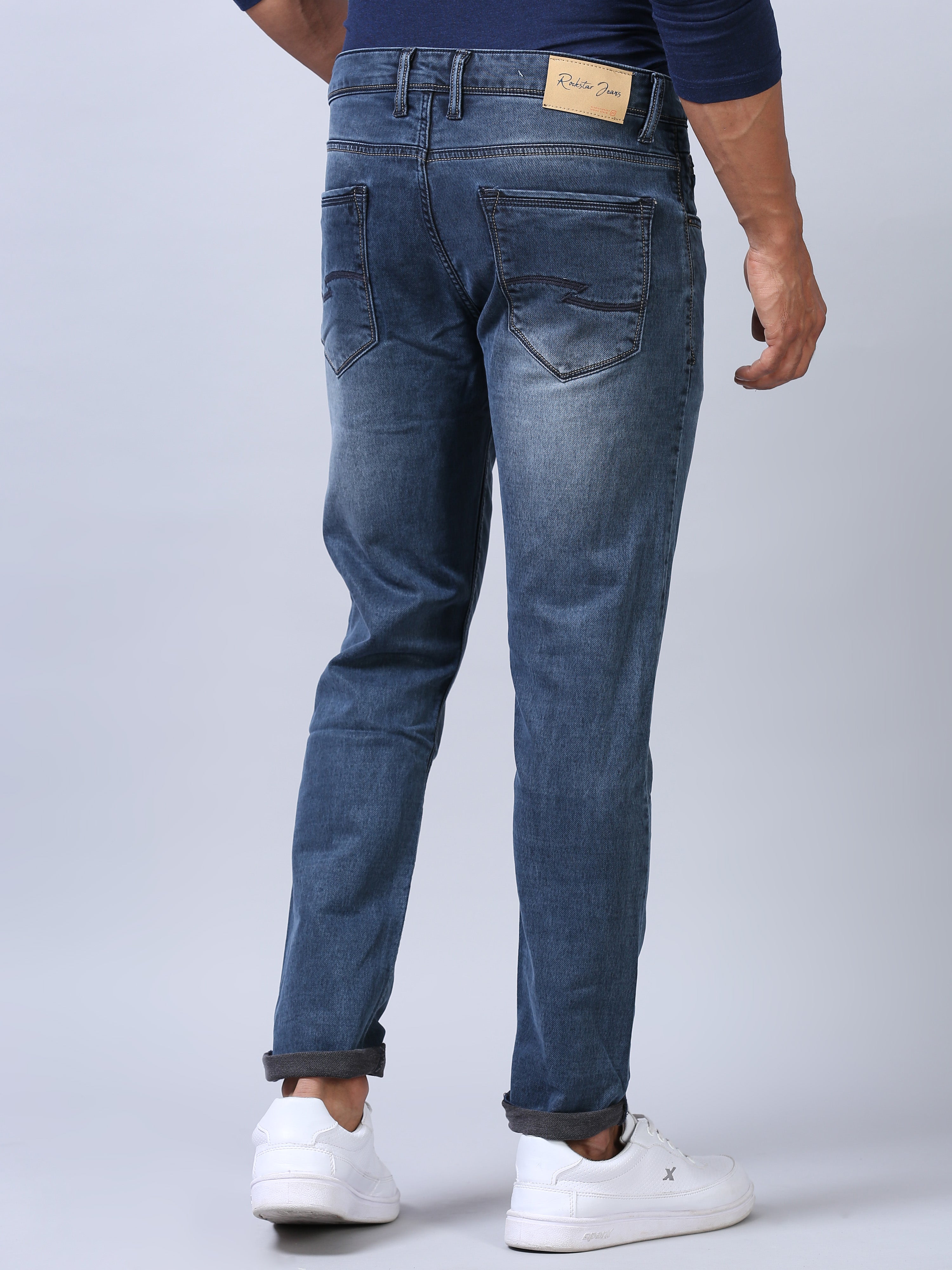 Ankle Fit Jeans - Faded Light Blue