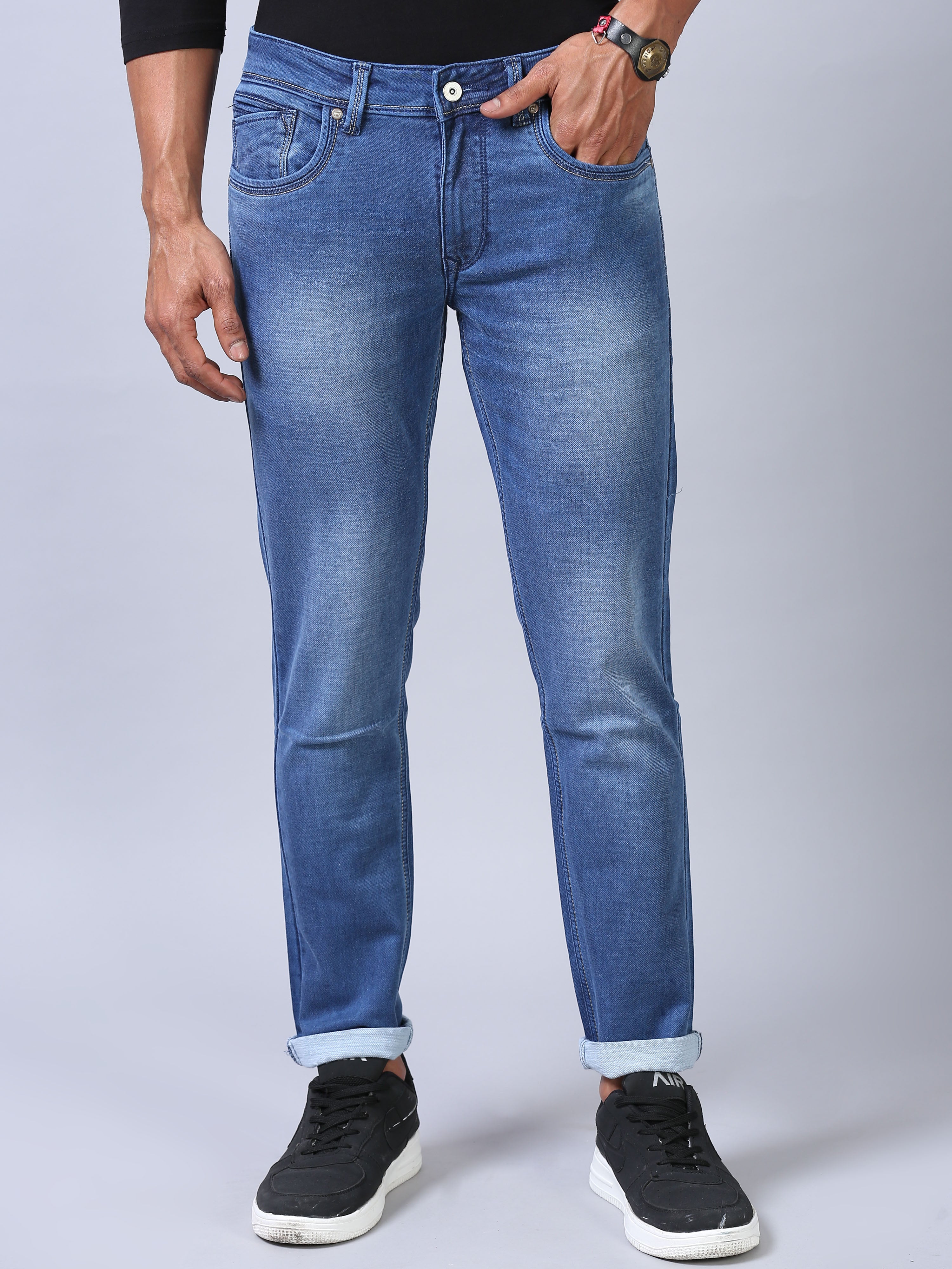 Ankle Fit Jeans - Ice Blue
