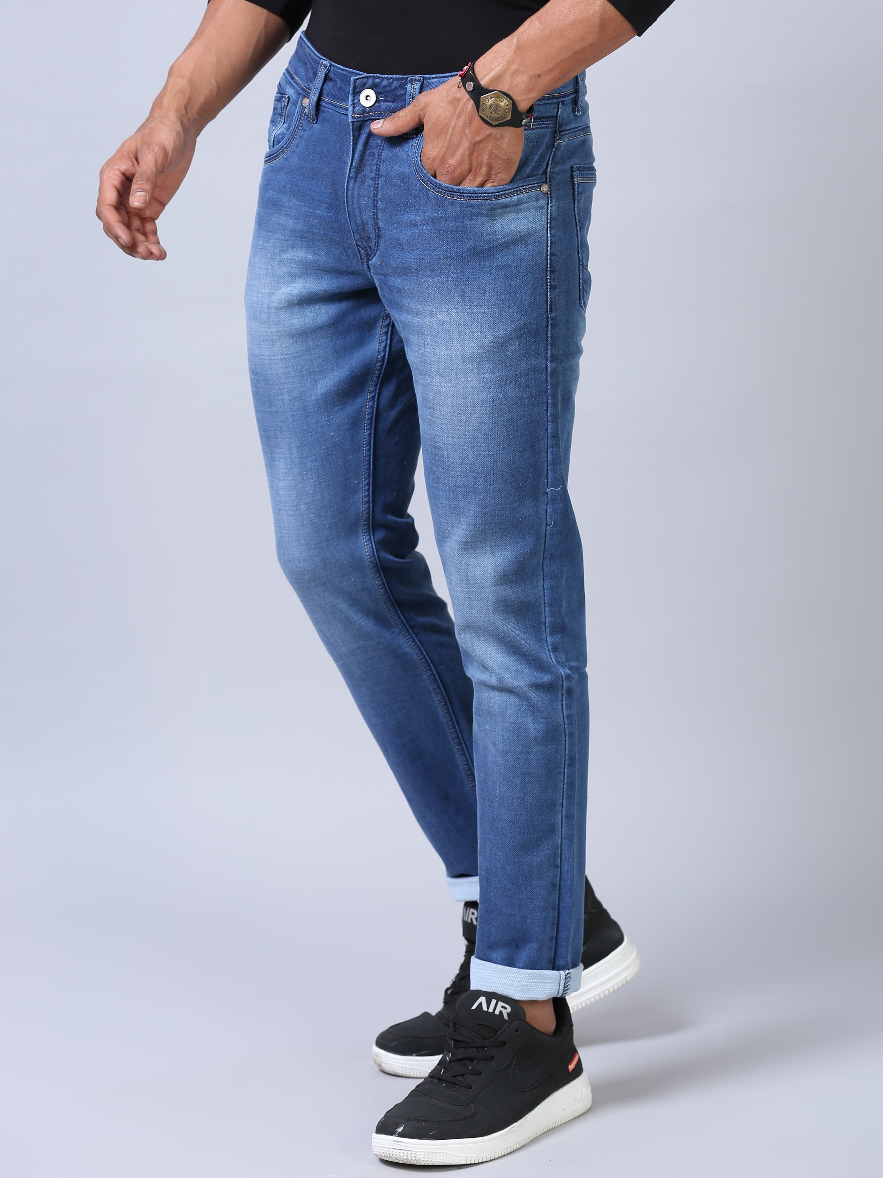 Ankle Fit Jeans - Ice Blue