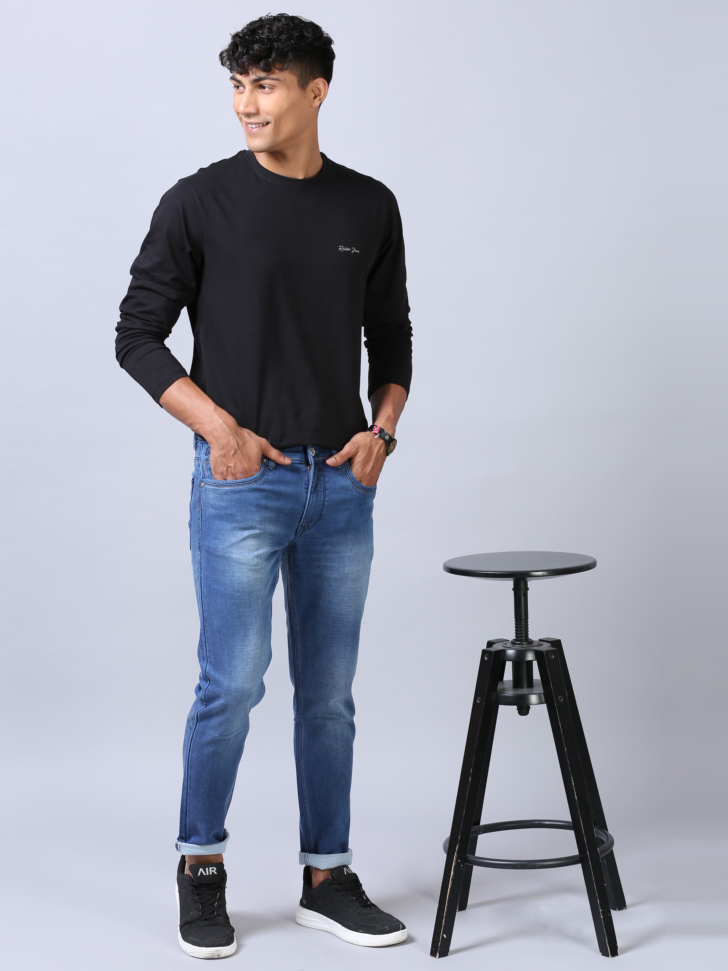Ankle Fit Jeans - Ice Blue