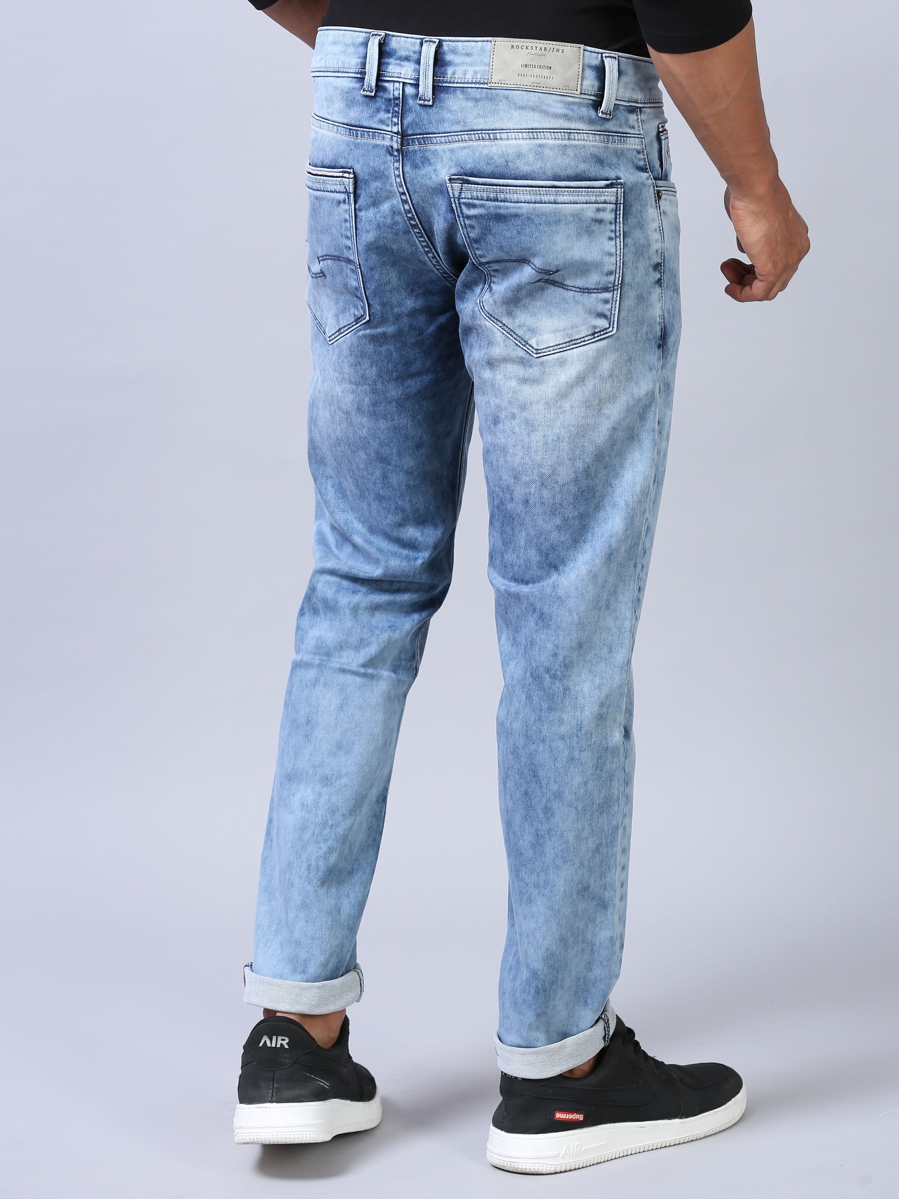 Ankle Fit Jeans - Acidwash Blue