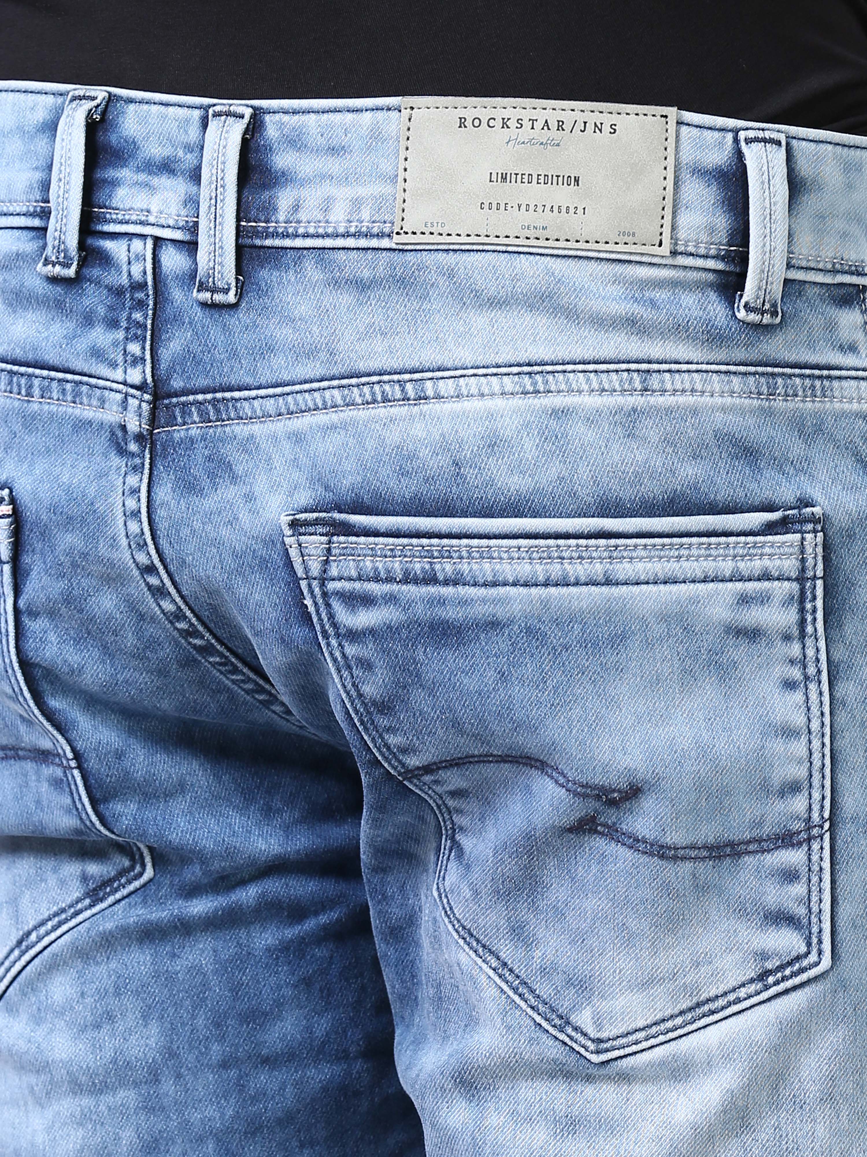 Ankle Fit Jeans - Acidwash Blue