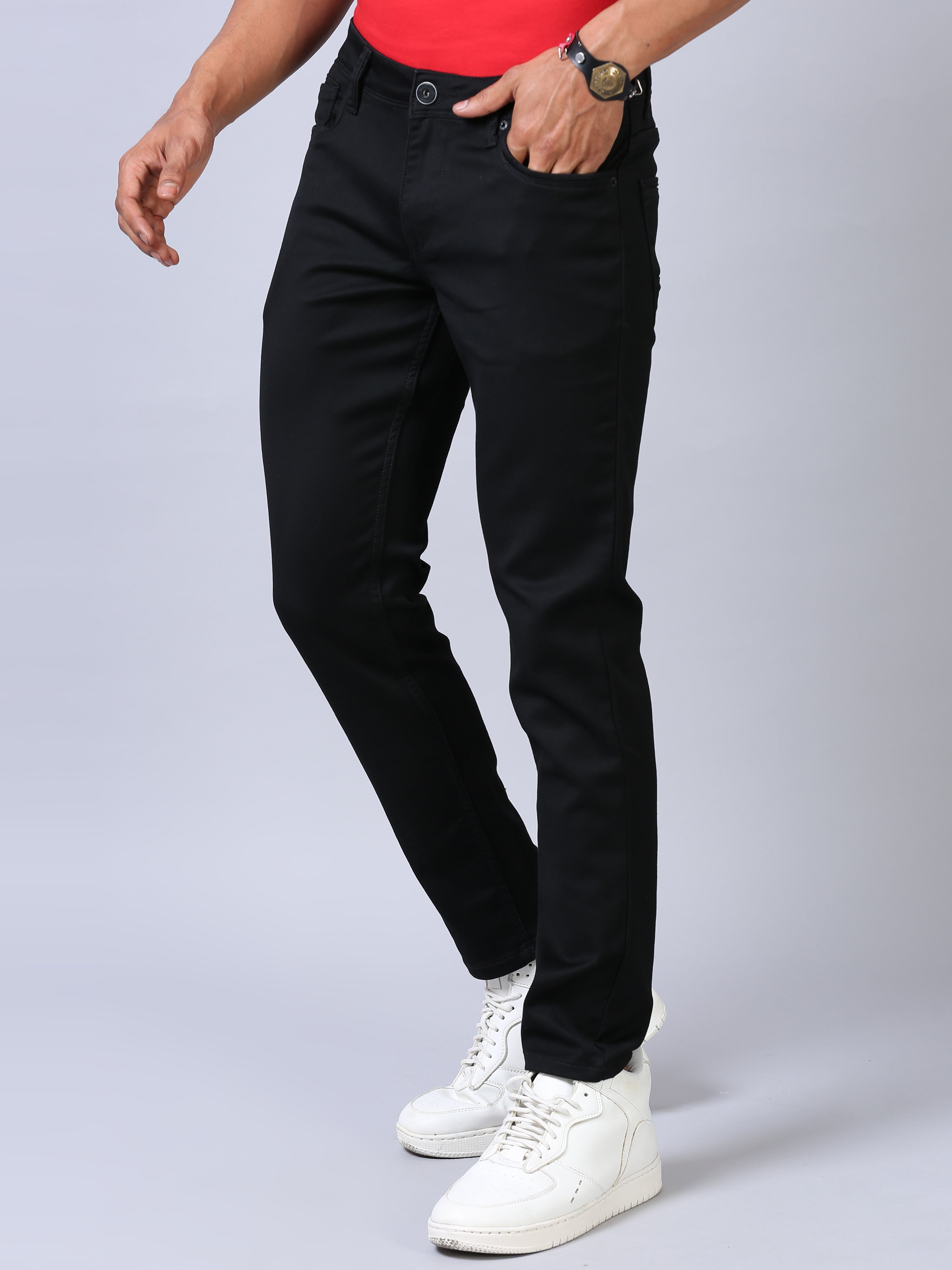Colored Denim- Dark Black