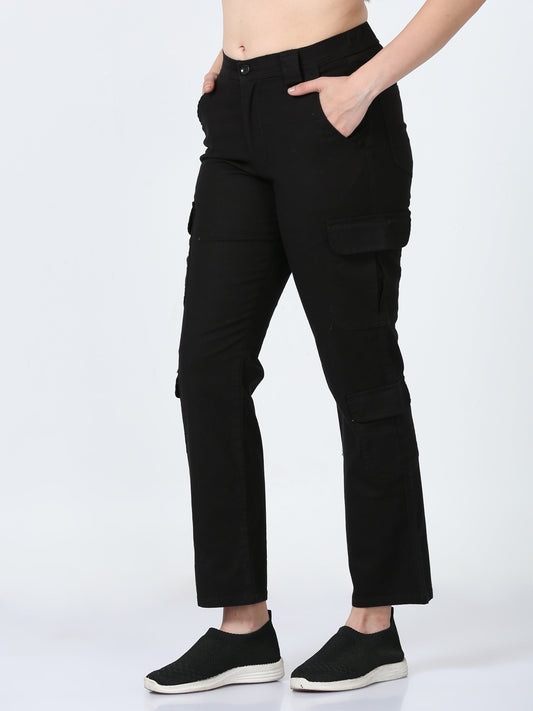 Stylish Linen Black Pants Women