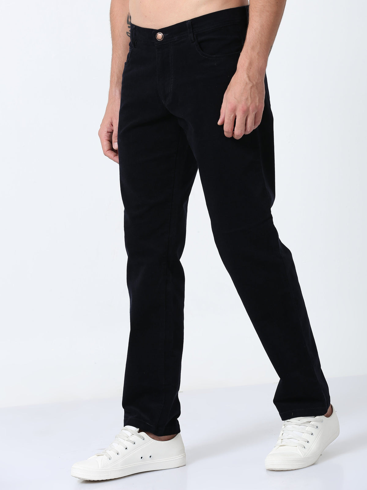 Men Corduroy Trousers-Navy