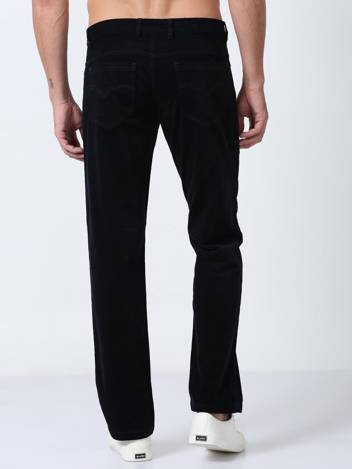 Men Corduroy Trousers-Navy