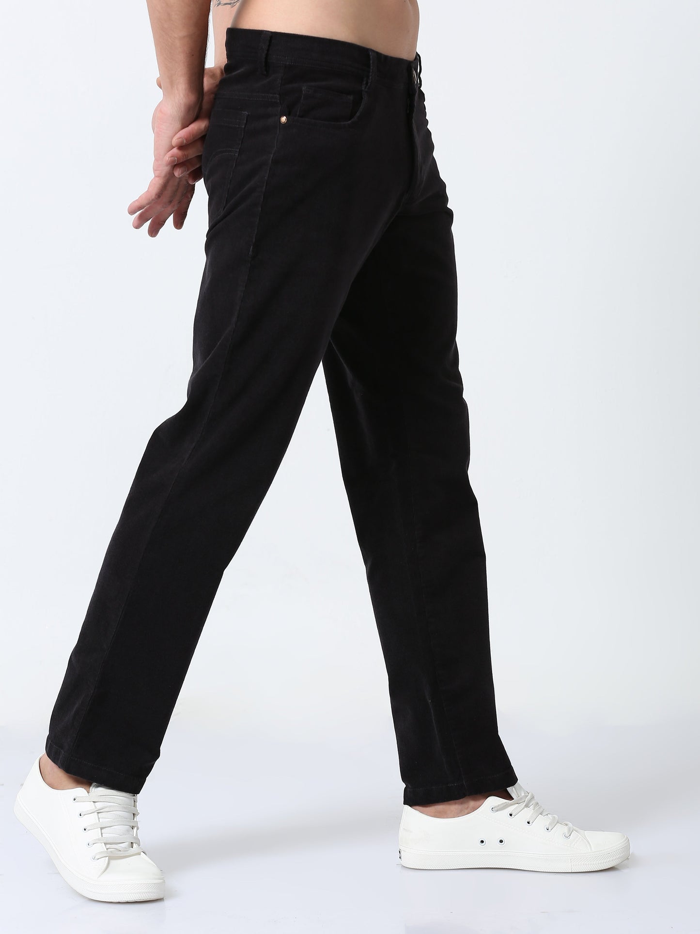 Men Corduroy Trousers-Grey