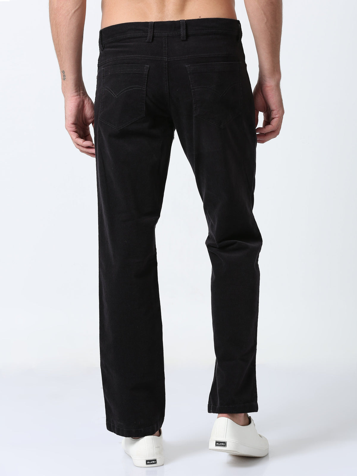 Men Corduroy Trousers-Grey
