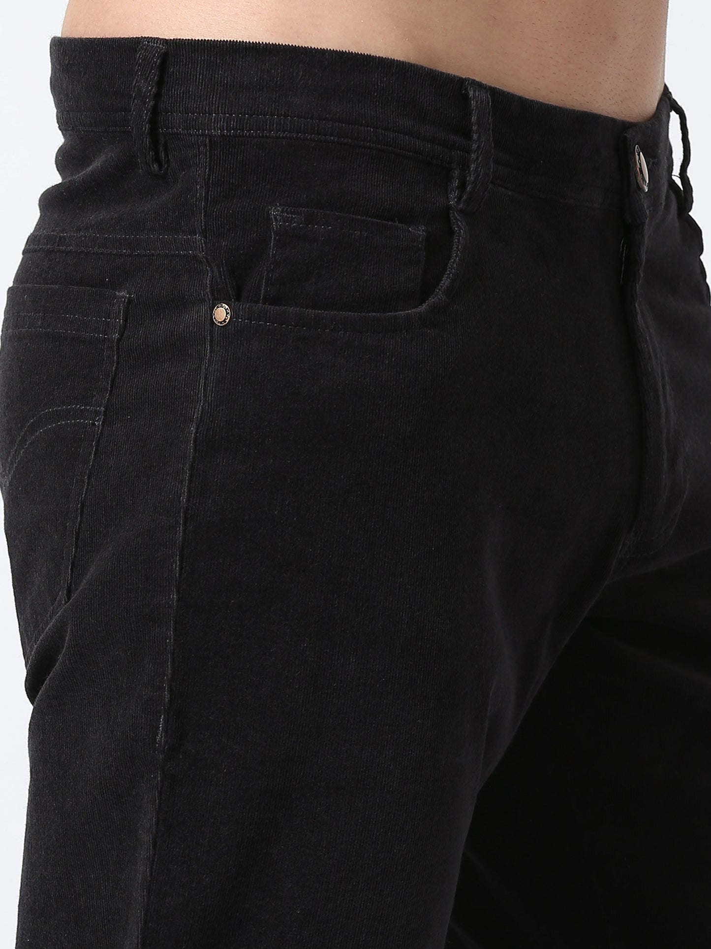 Men Corduroy Trousers-Grey