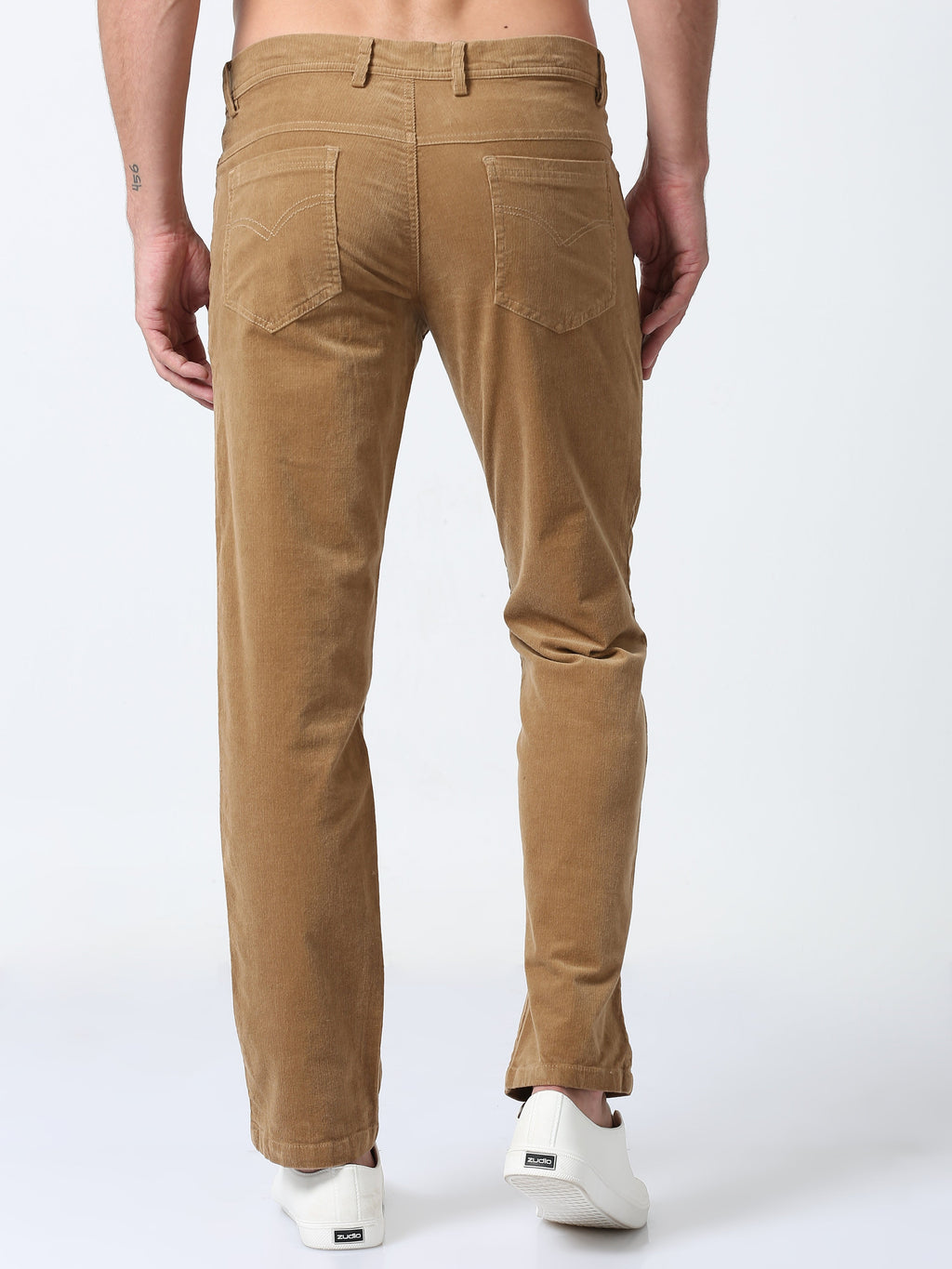 Men Corduroy Trousers-Light Khaki
