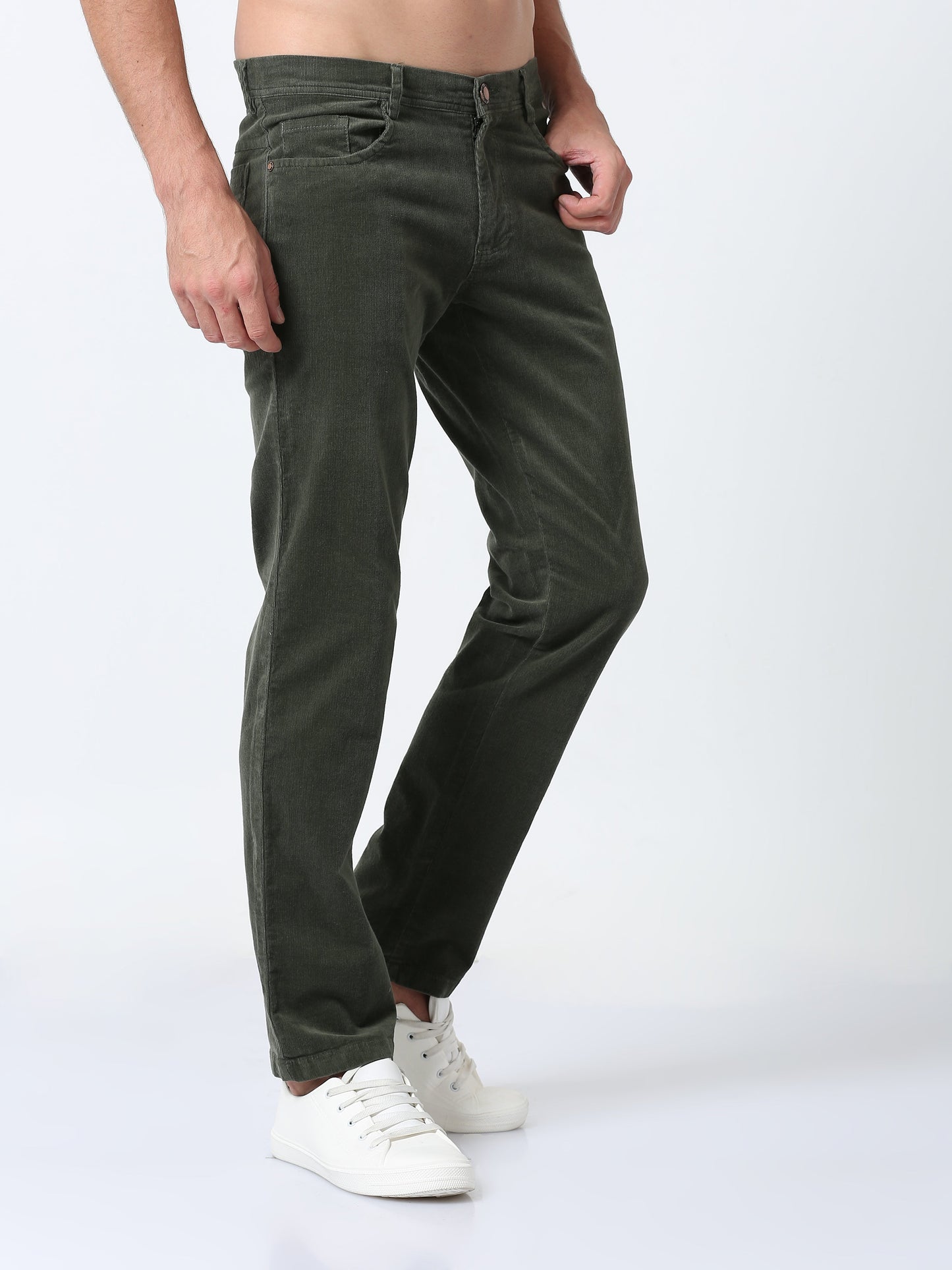 Olive Corduroy Pants Mens