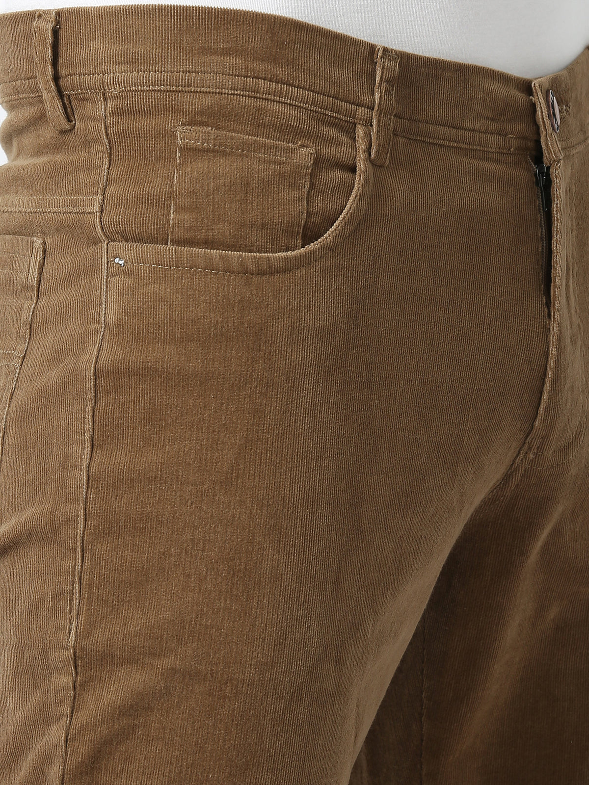 Men Corduroy Trousers-Khaki