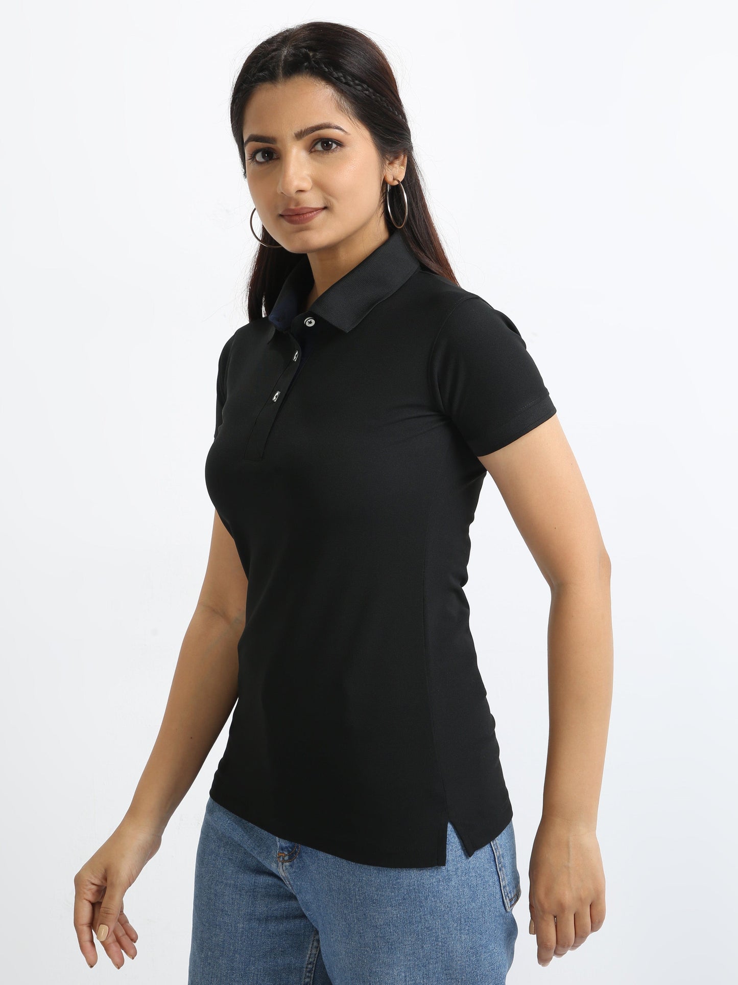 Black Women's Polo T-shirt