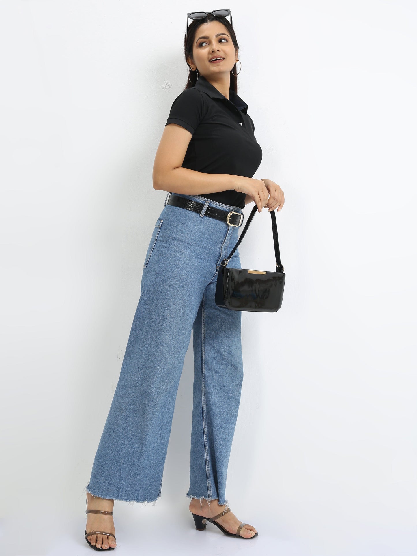 Black Women's Polo T-shirt