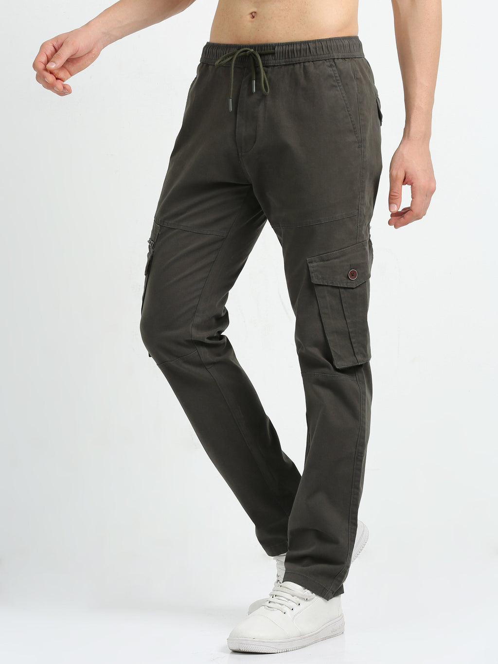 Men Zipper Cargo-Olive