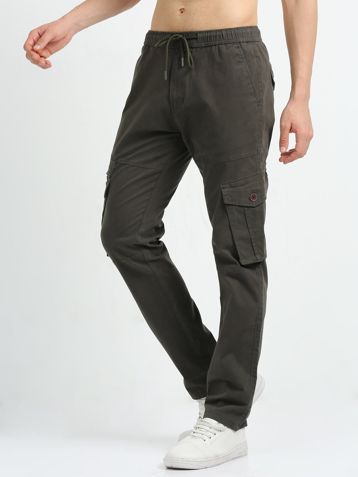 Men Zipper Cargo-Olive
