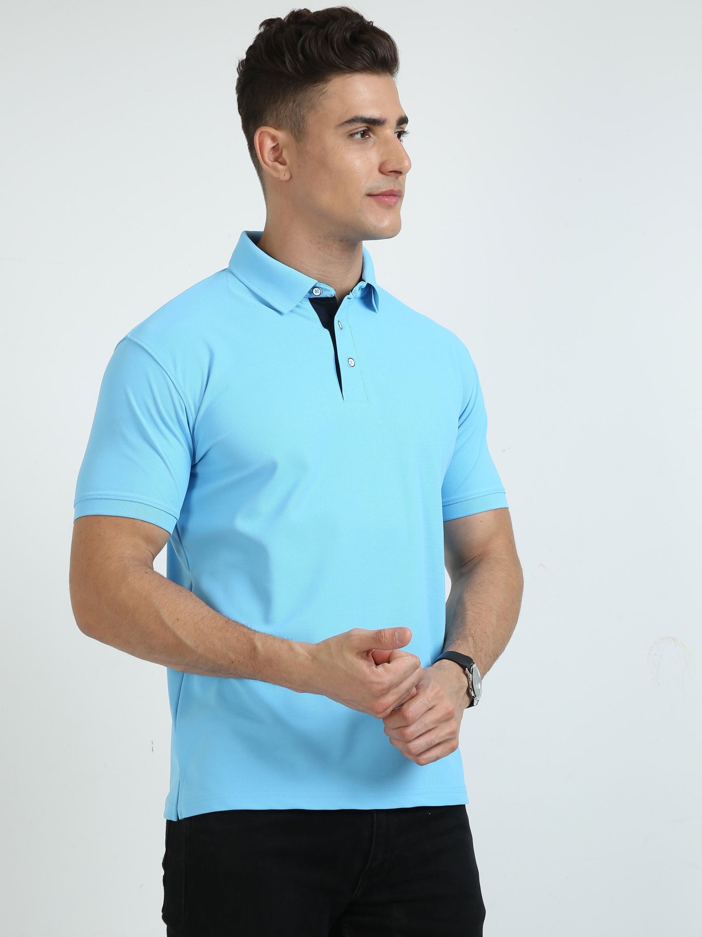 Sky Blue Men's Polo T-shirt