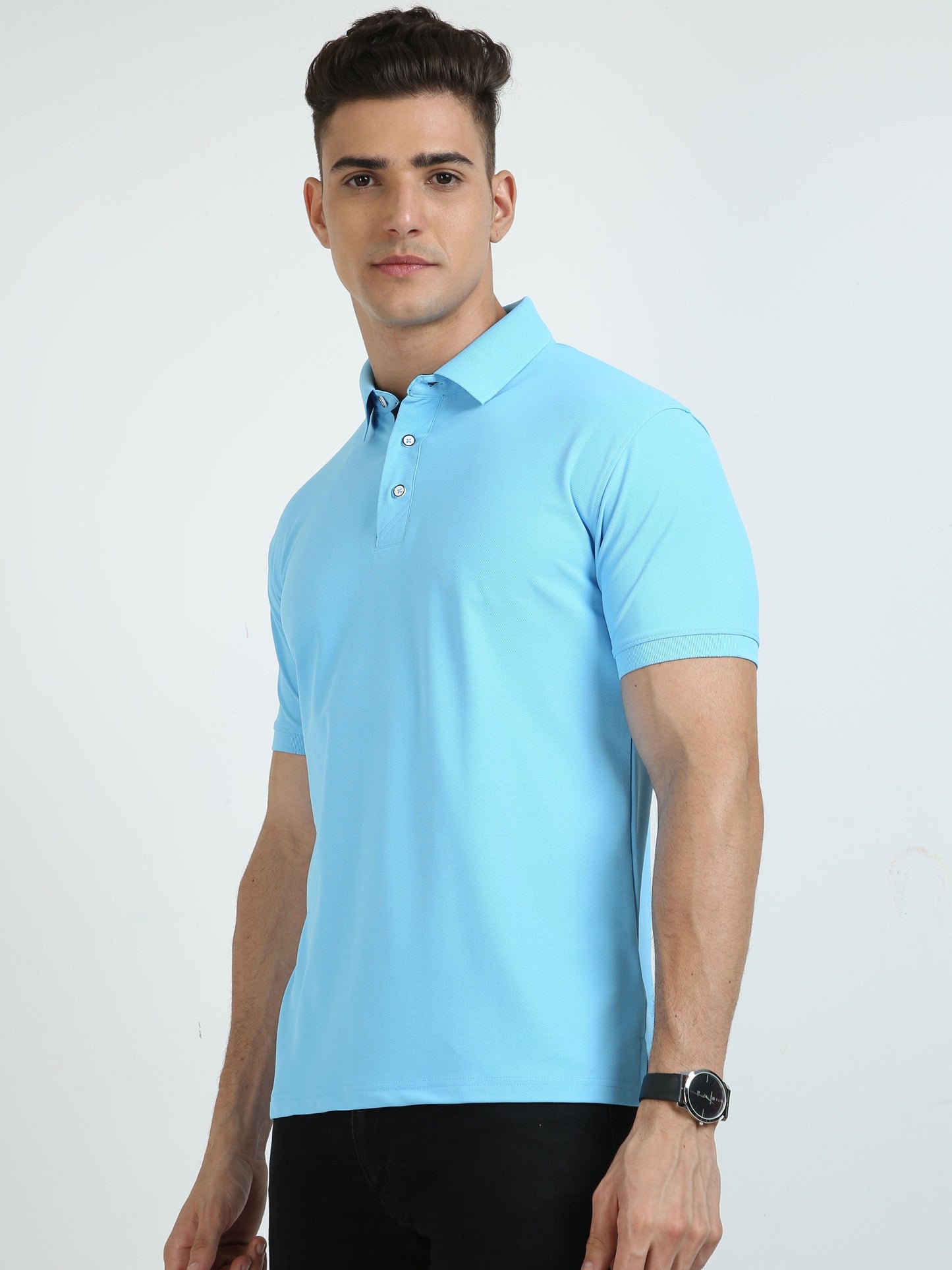Sky Blue Men's Polo T-shirt