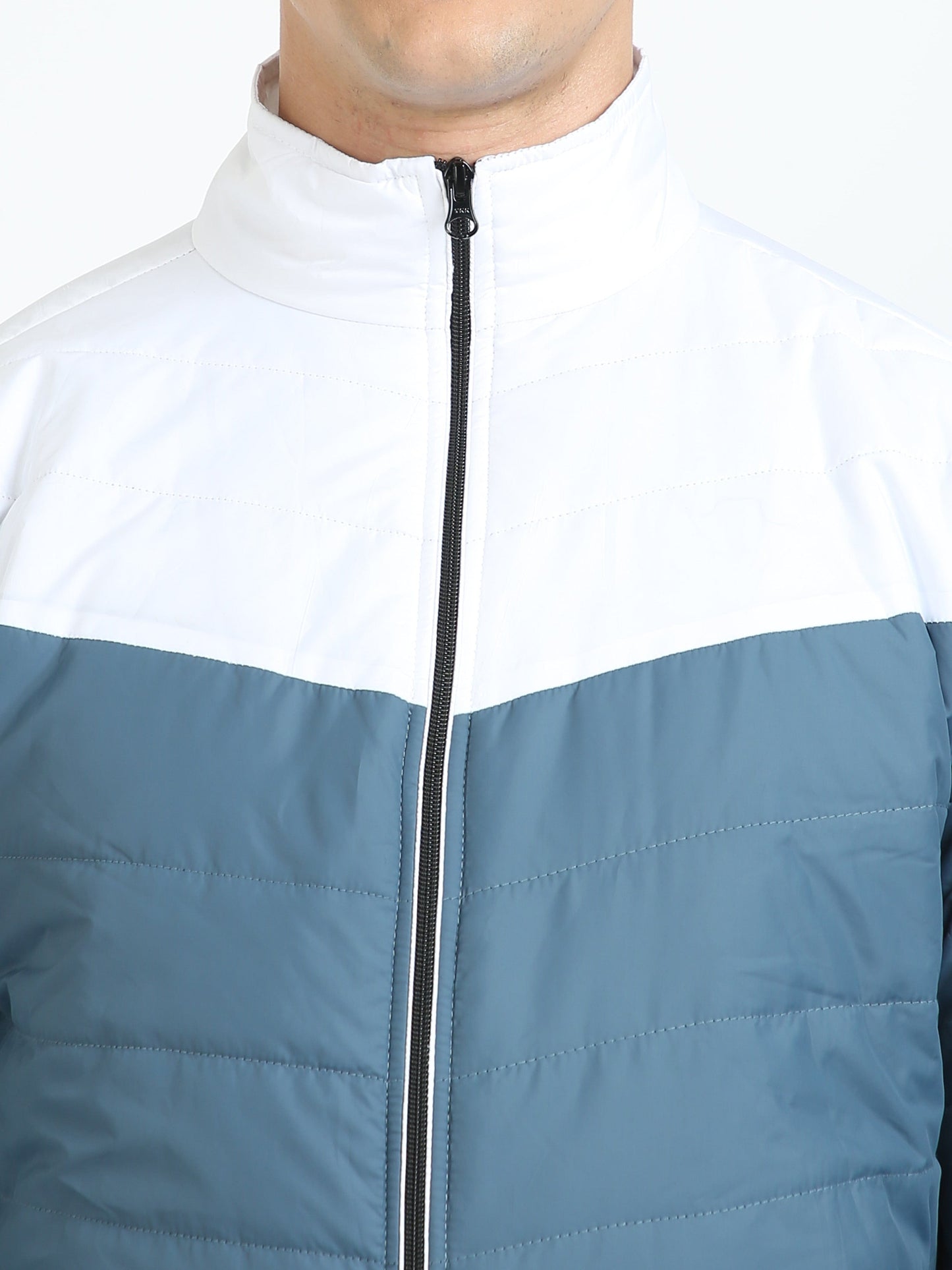 Men White-Air Force Blue Bomber Jacket